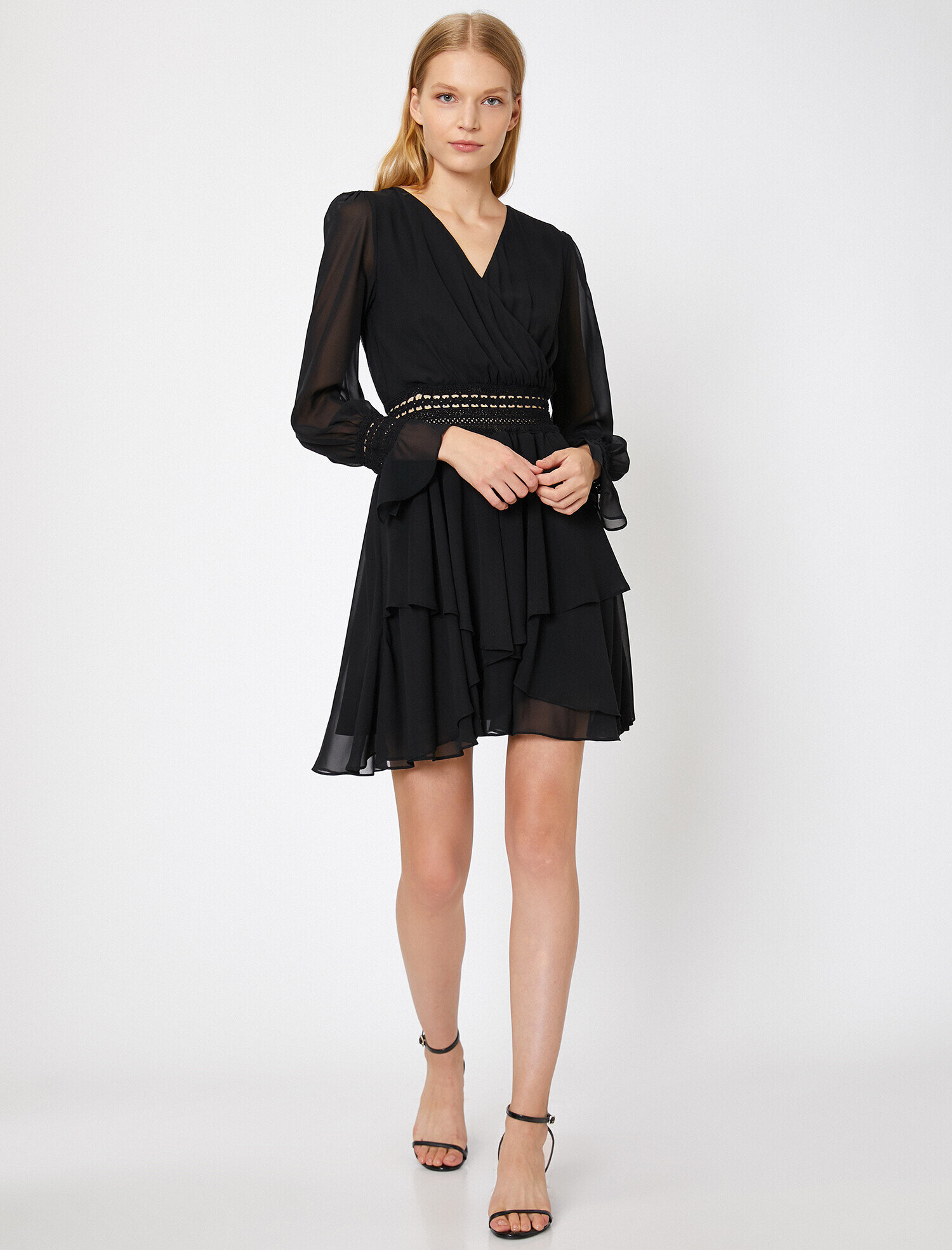   Dantel Detaylı Abiye Elbise