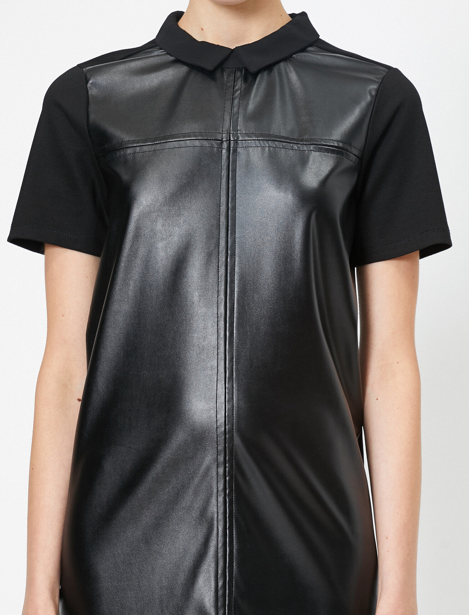   Deri Görünümlü Elbise