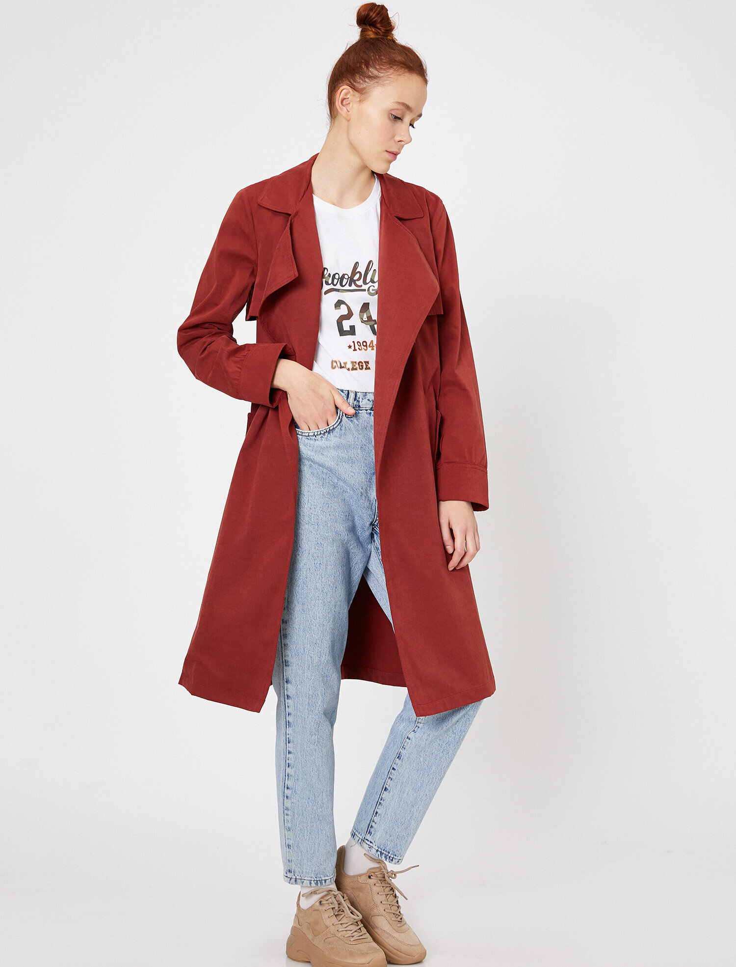   Cep Detaylı Trençkot