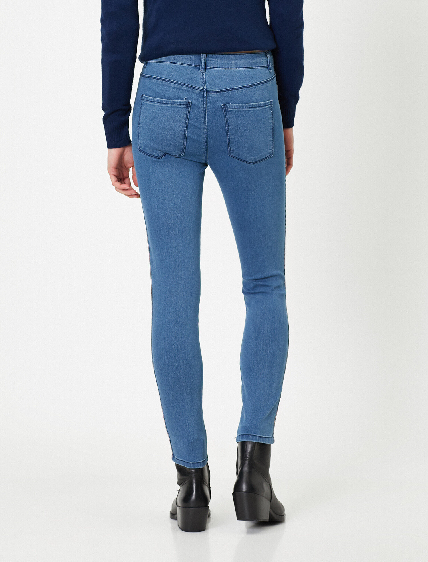   Yüksek Bel Dar Kesim Dar Paça Kot Pantolon - Carmen Jean