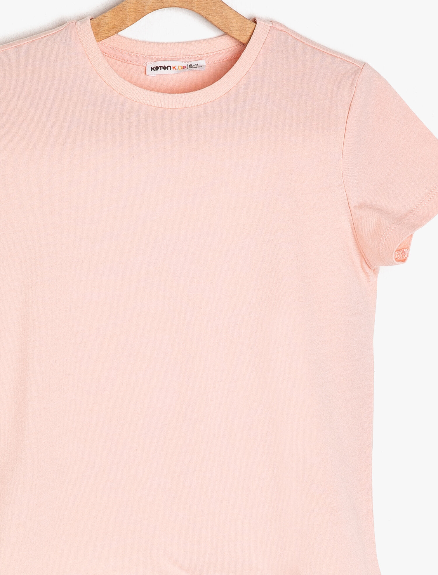  Kız Çocuk Yumuşak Pamuklu Bisiklet Yaka Kısa Kollu Tişört