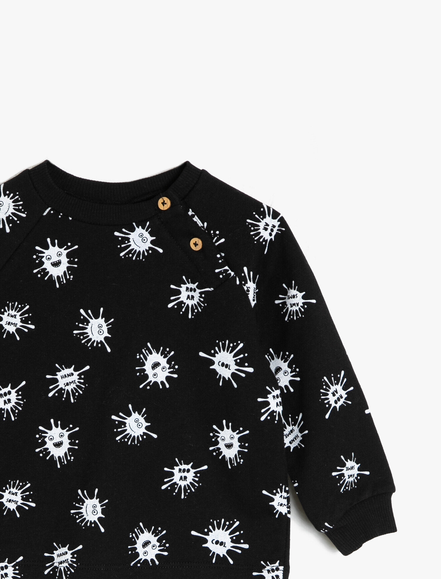 Erkek Bebek Düğme Detaylı Sweatshirt