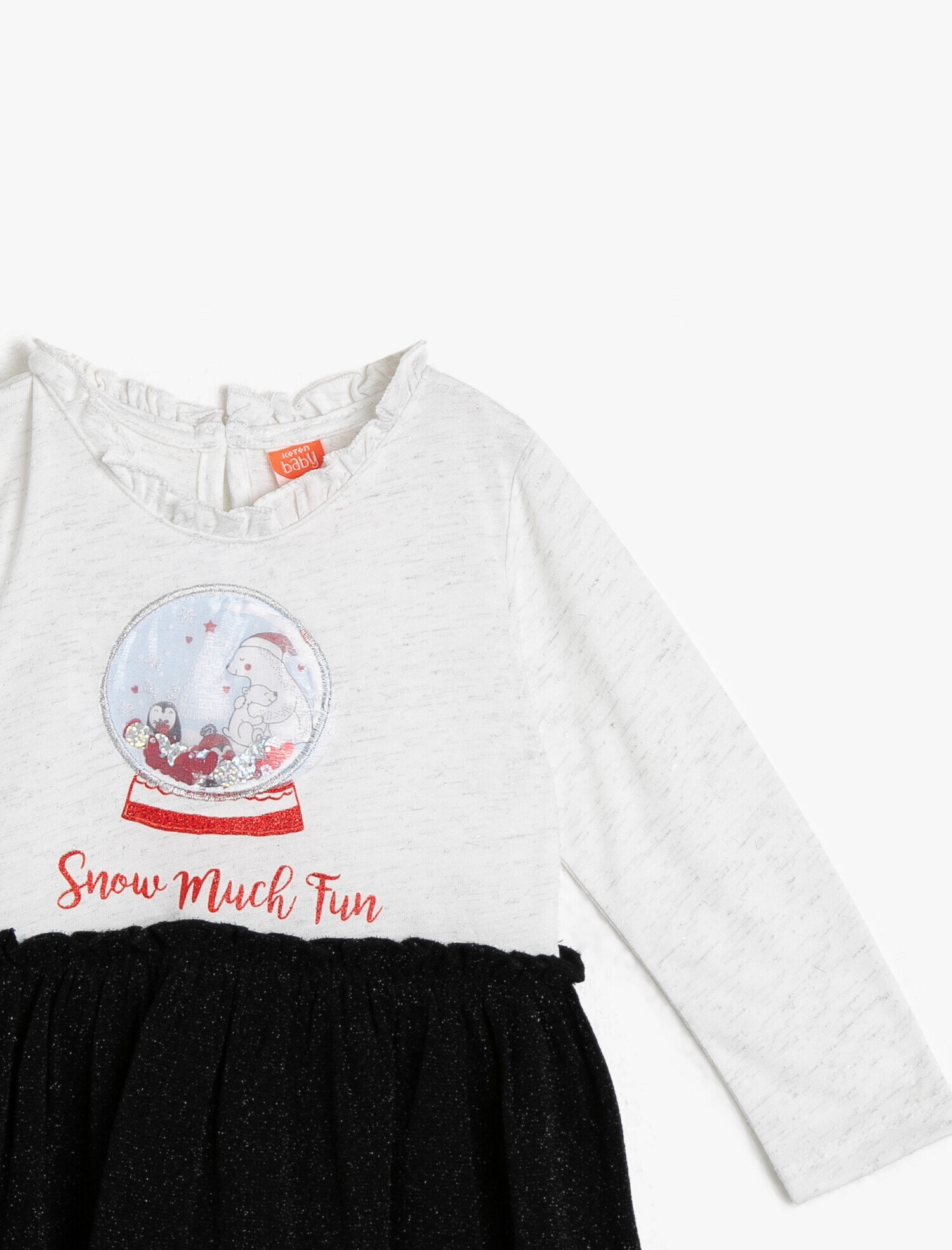  Kız Bebek Desenli Elbise Uzun Kollu