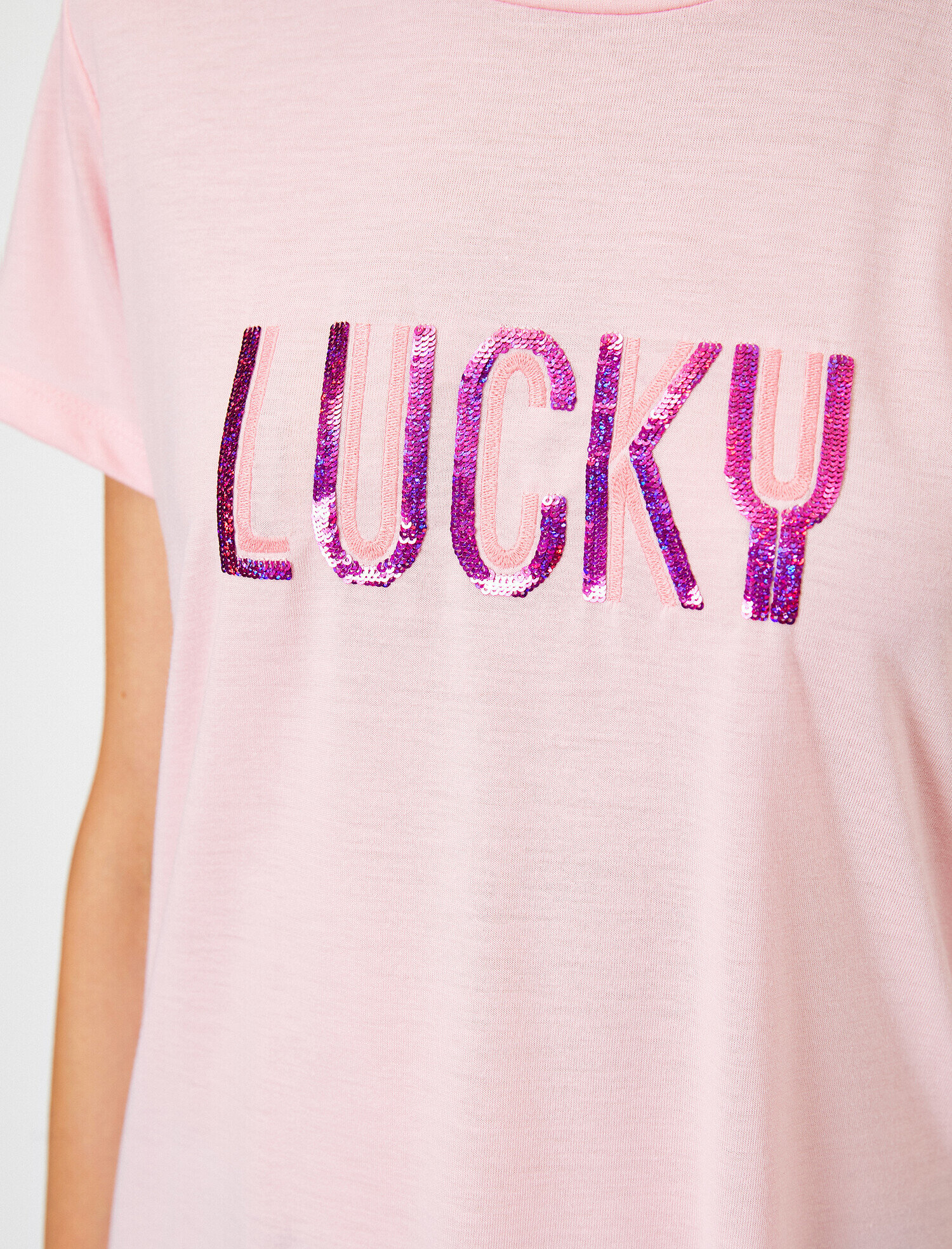   Bisiklet Yaka Yazılı Baskılı Pullu Kısa Kollu Tişört