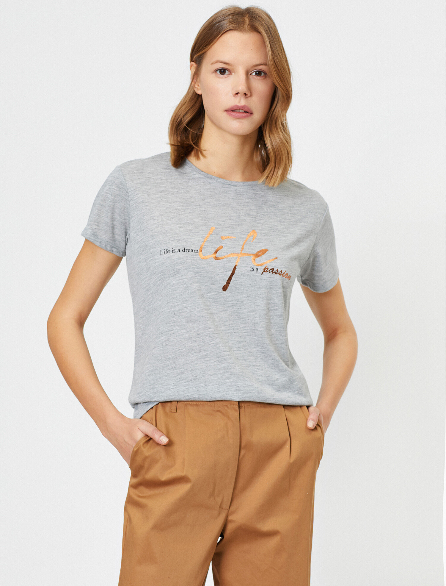   Baskılı Bisiklet Yaka Tişört