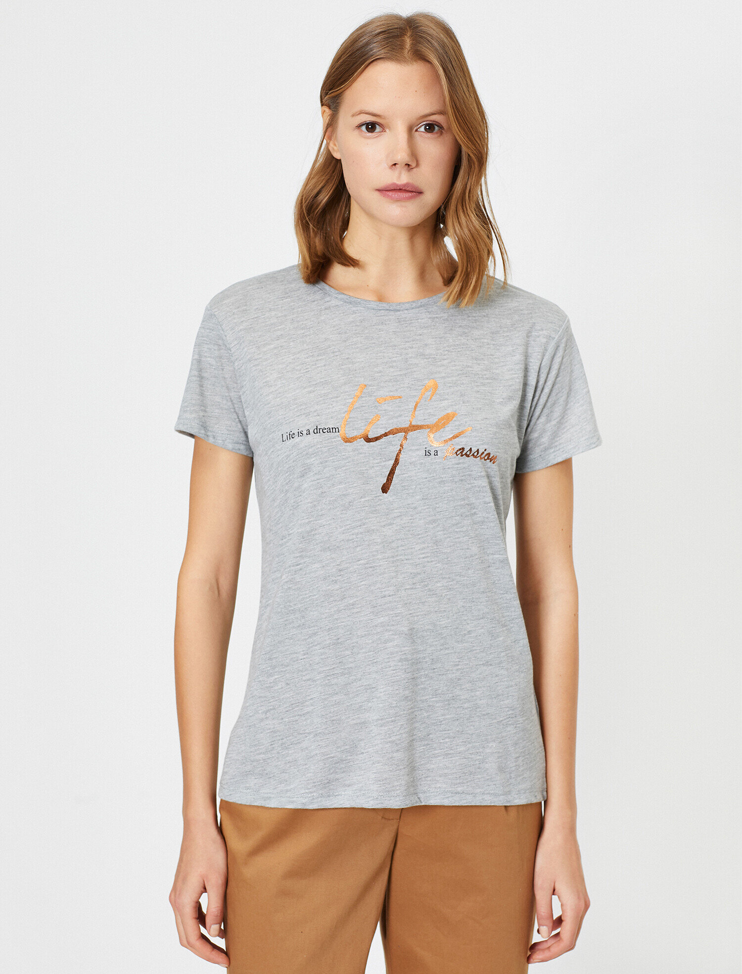   Baskılı Bisiklet Yaka Tişört