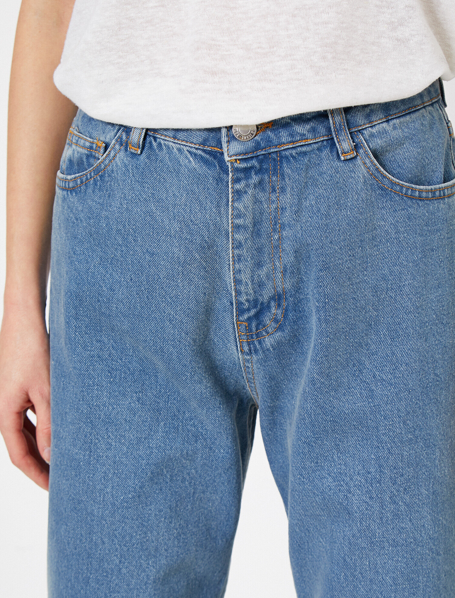   Mom Jean - Yüksek Bel Rahat Kesim Dar Paça Pantolon