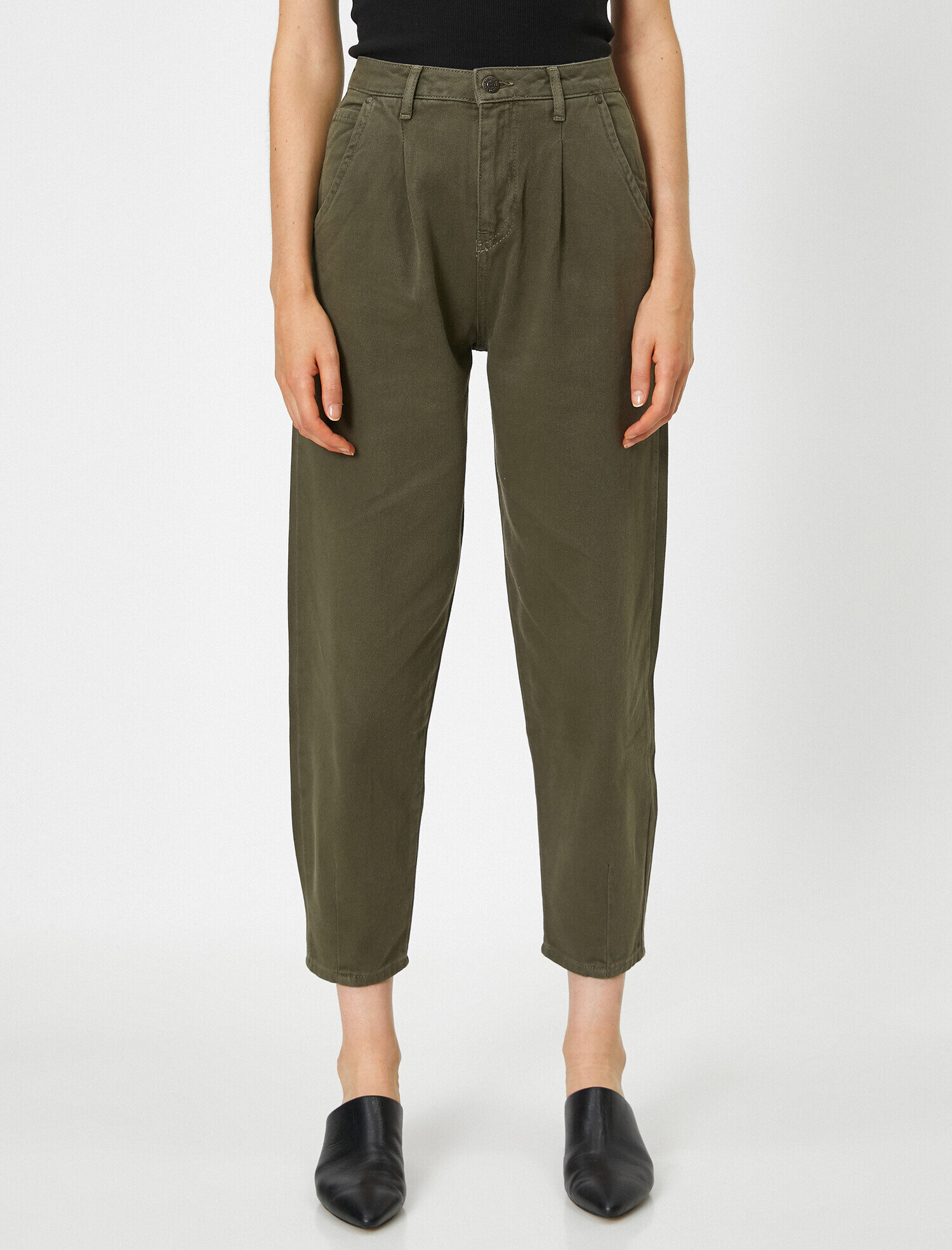   Yüksek Bel Pileli Pantolon