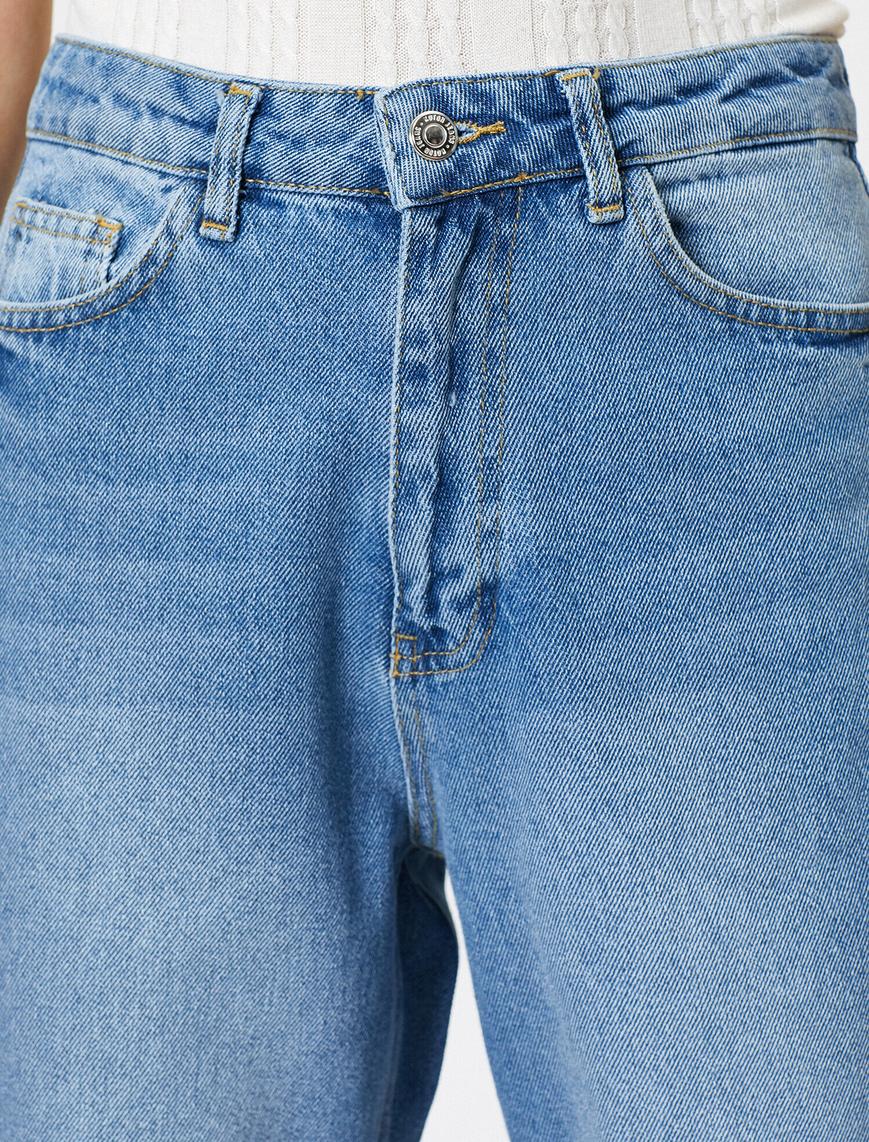   Mom Jean - Yüksek Bel Rahat Kesim Dar Paça Pantolon
