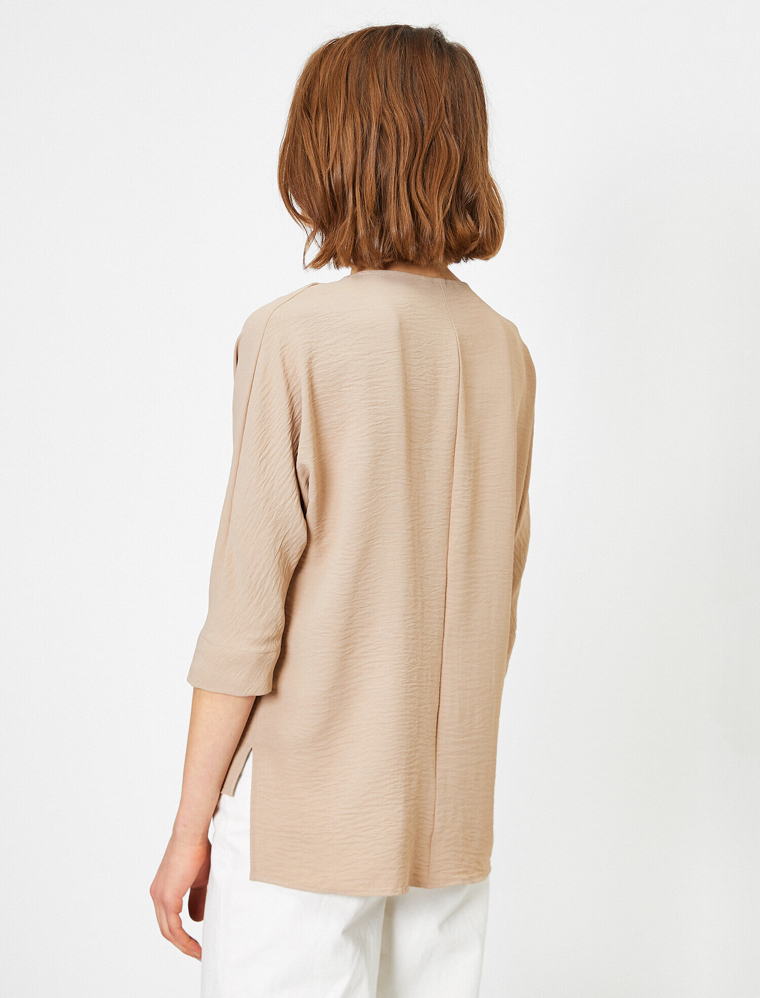   Düğme Detaylı Dökümlü Bluz