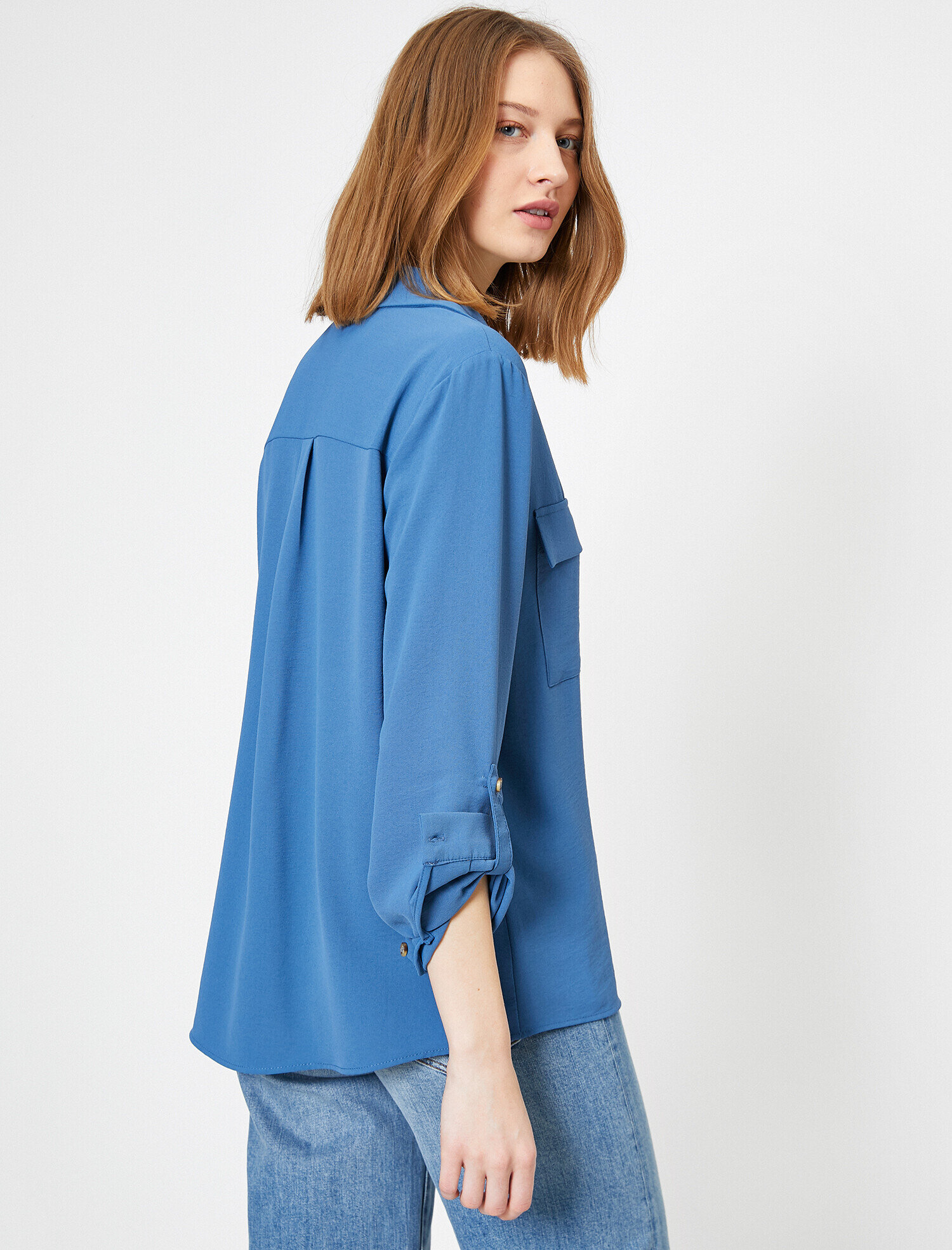   Cep Detaylı Uzun Kollu Gömlek