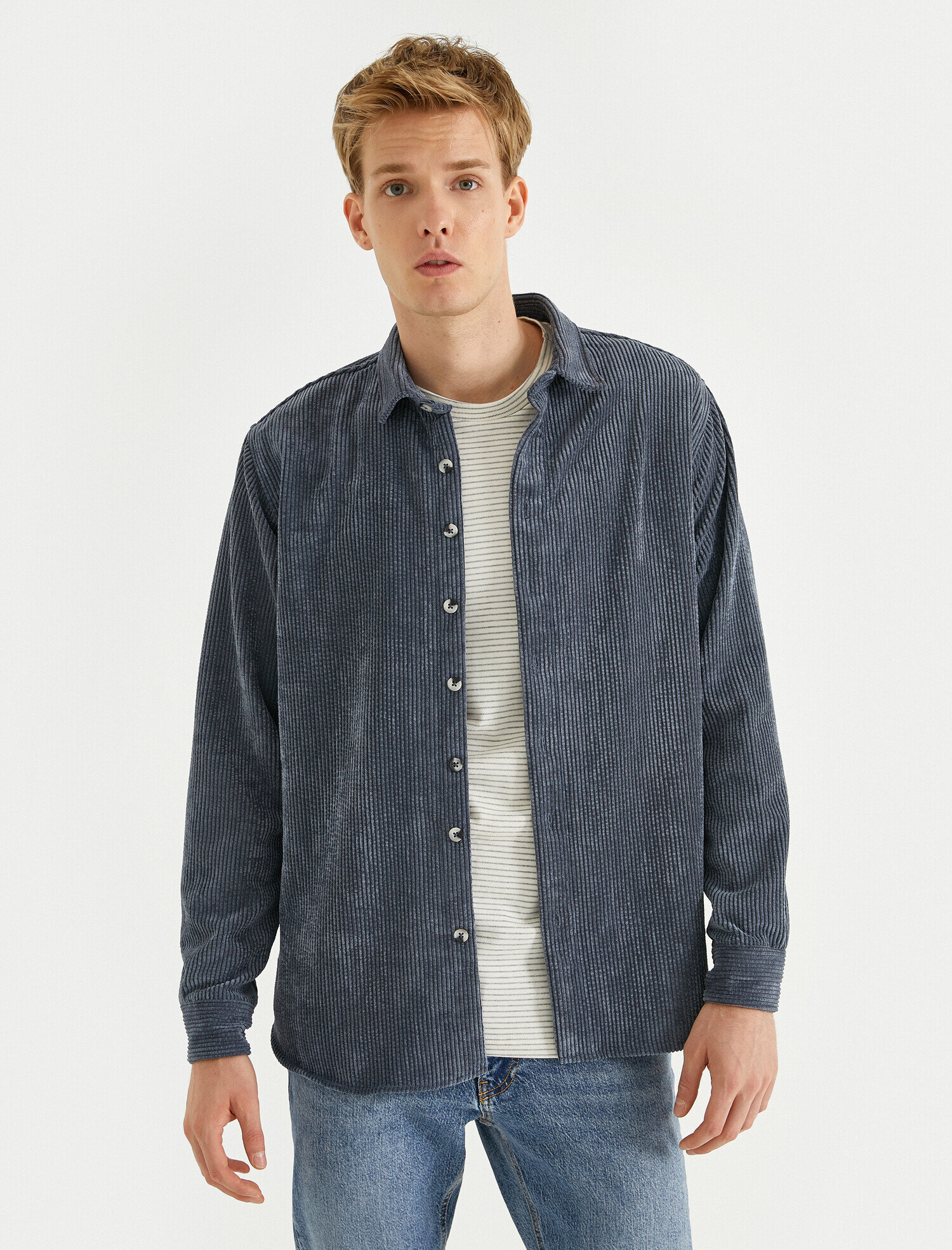   Fitilli Kadife Gömlek