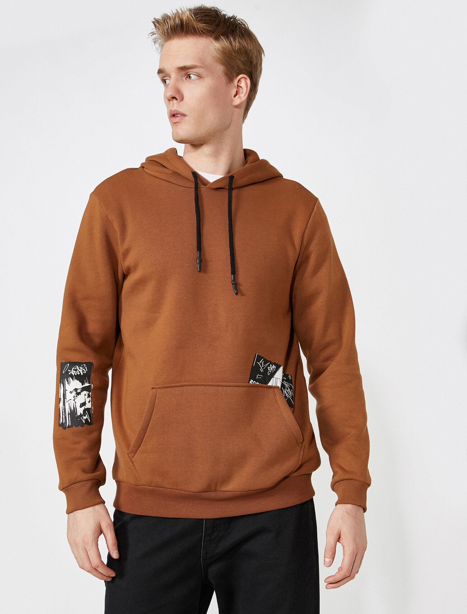 Baskılı Kapüşonlu Sweatshirt