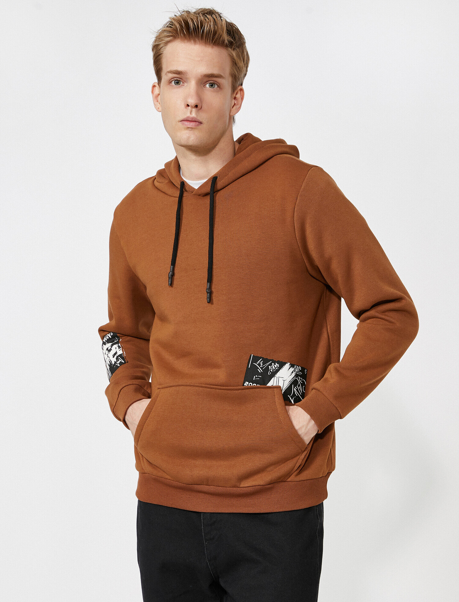Baskılı Kapüşonlu Sweatshirt