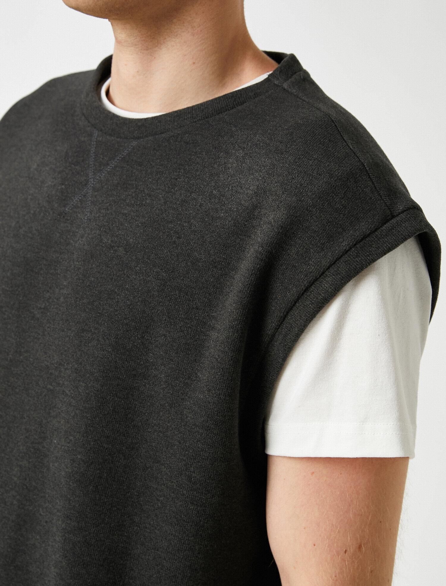   Kolsuz Sweatshirt Bisiklet Yaka