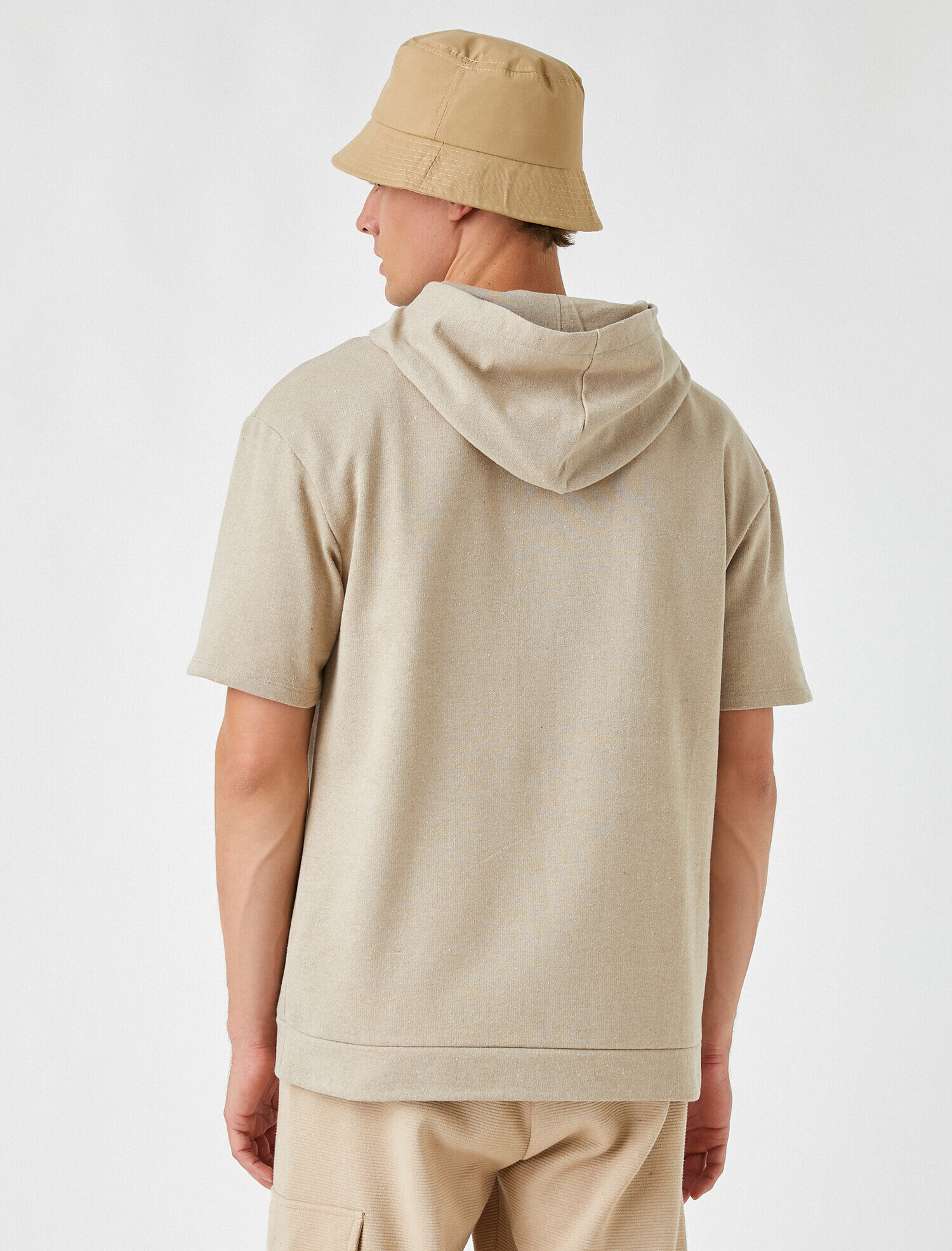   Kısa Kollu Kapüşonlu Sweatshirt Baskılı