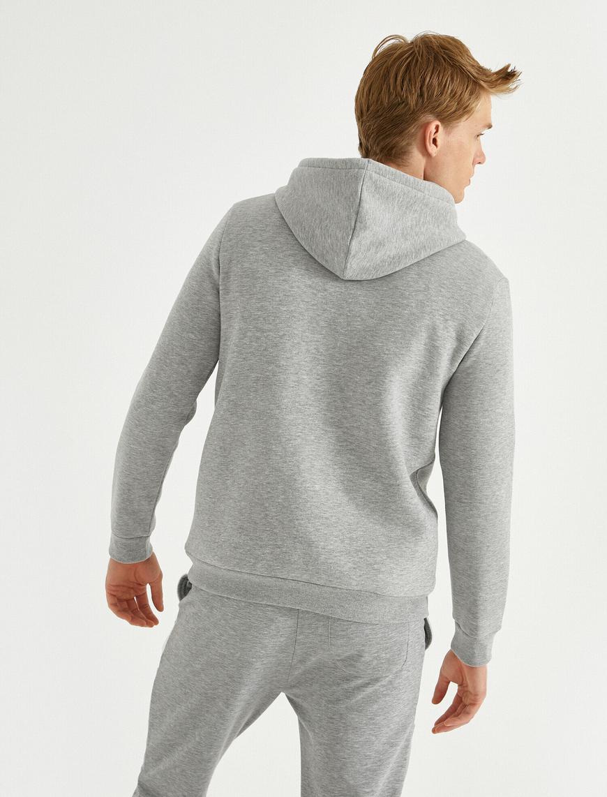   Baskılı Kapüşonlu Sweatshirt