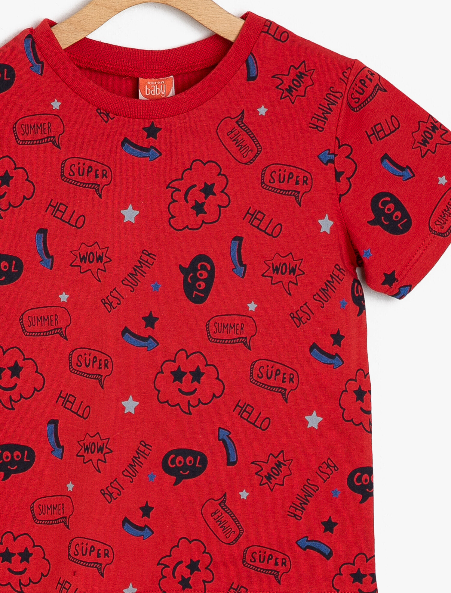  Erkek Bebek Baskılı Tişört Kısa Kollu