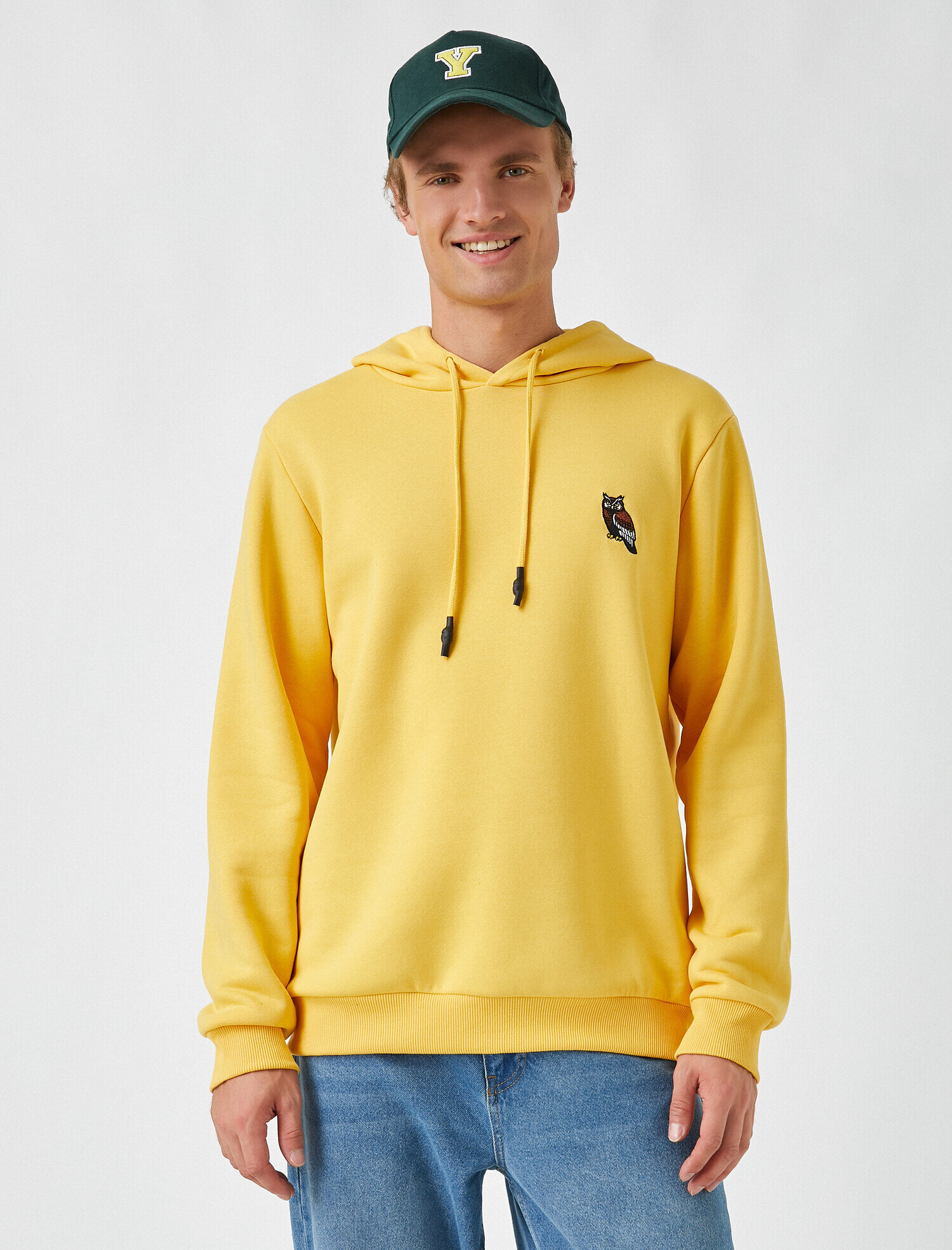   Baykuş İşlemeli Kapüşonlu Sweatshirt