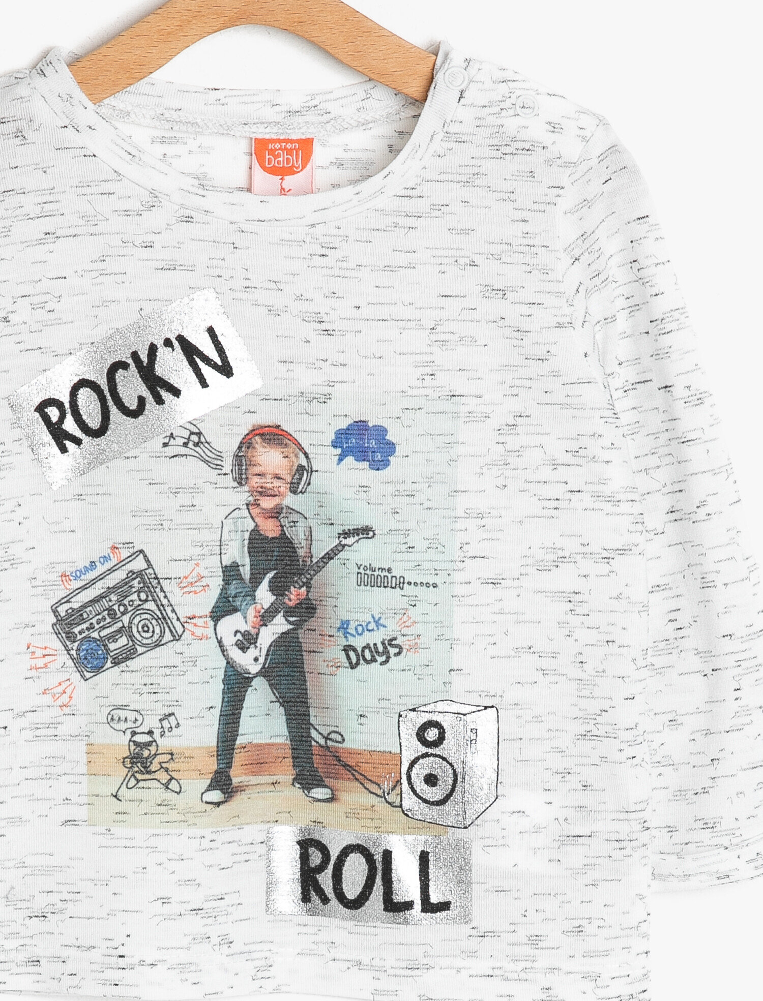  Erkek Bebek Baskılı Tişört Uzun Kollu