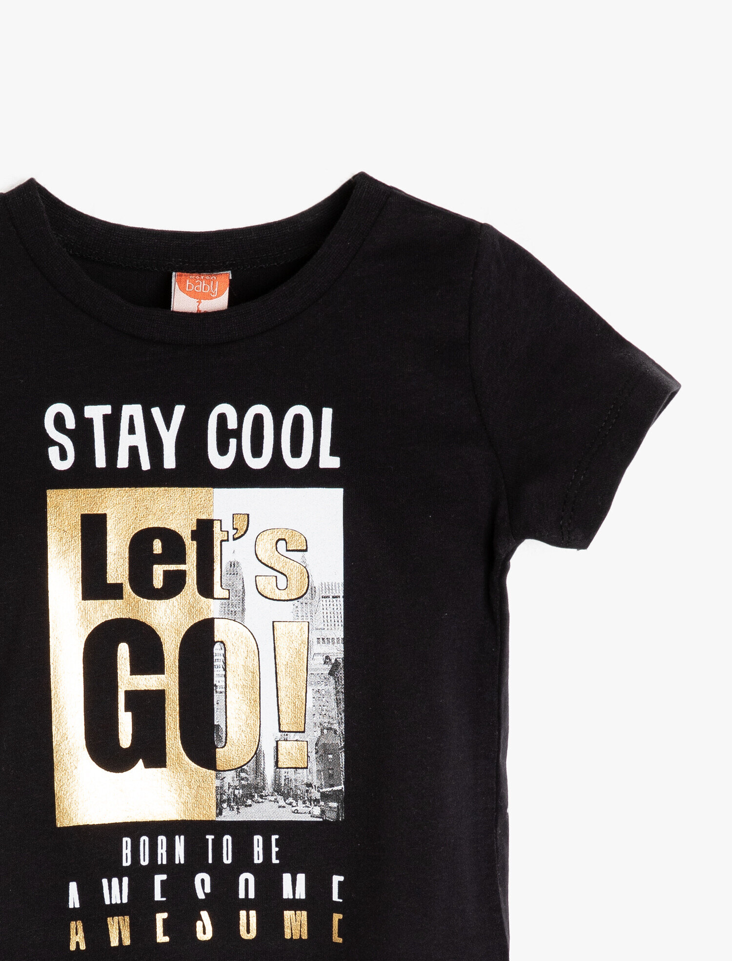  Erkek Bebek Baskılı Tişört Kısa Kollu