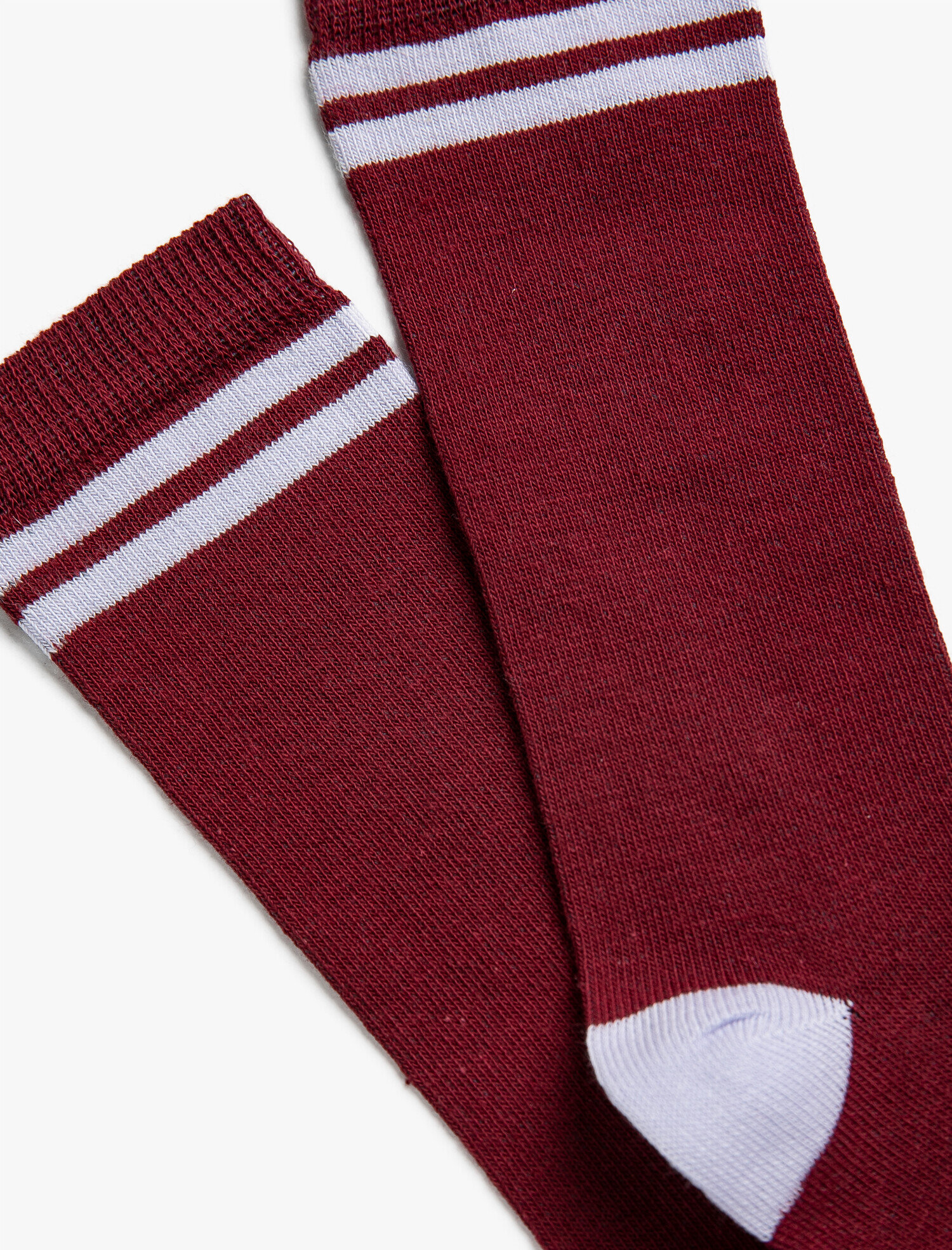  Kız Çocuk Şerit Detaylı Uzun Çorap