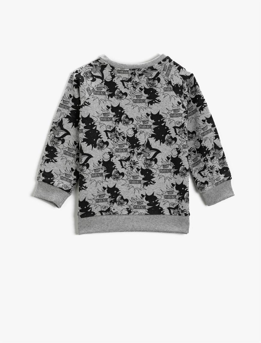  Erkek Çocuk Tom and Jerry Lisanslı Baskılı Sweatshirt Uzun Kollu