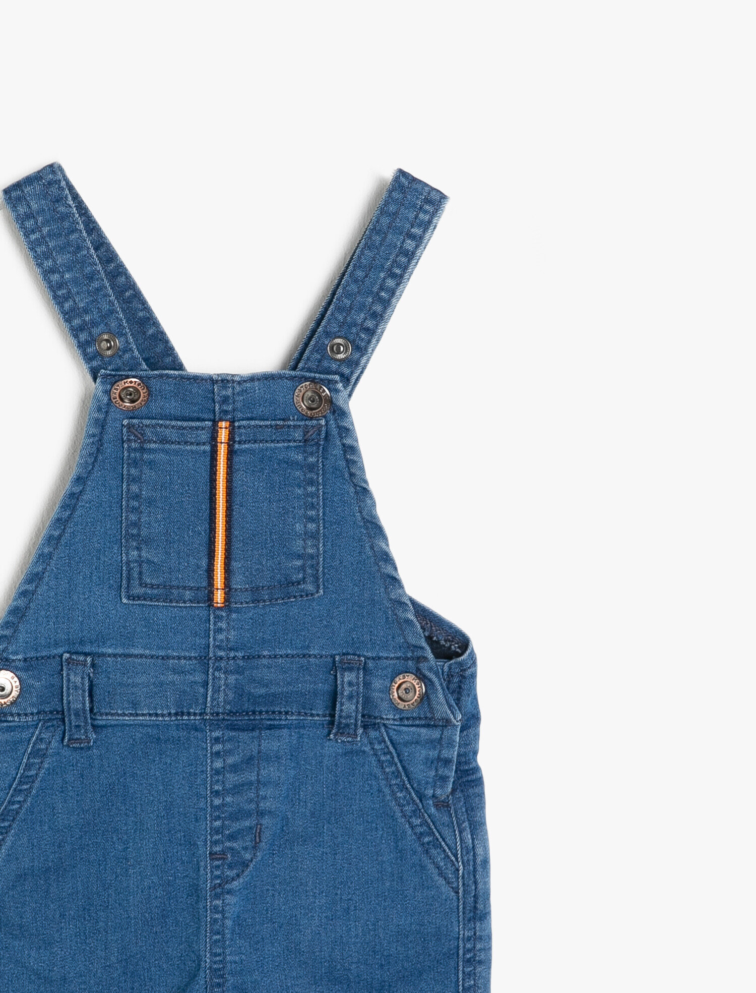  Erkek Bebek Salopet Kot Kısa Cepli Fermuar Detaylı