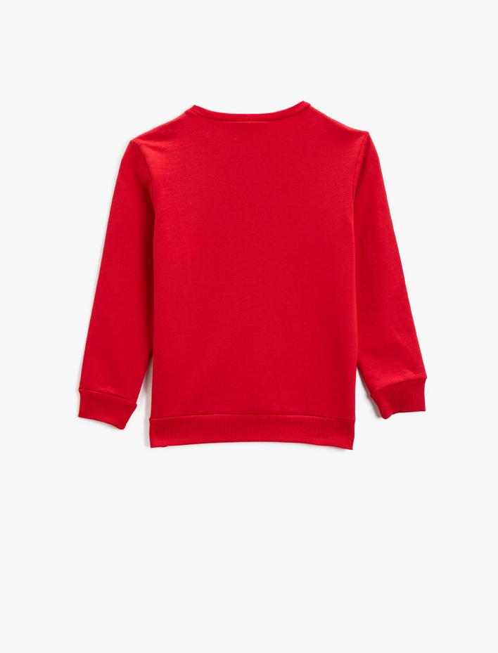 Erkek Çocuk Baskılı Sweatshirt Bisiklet Yaka Pamuklu