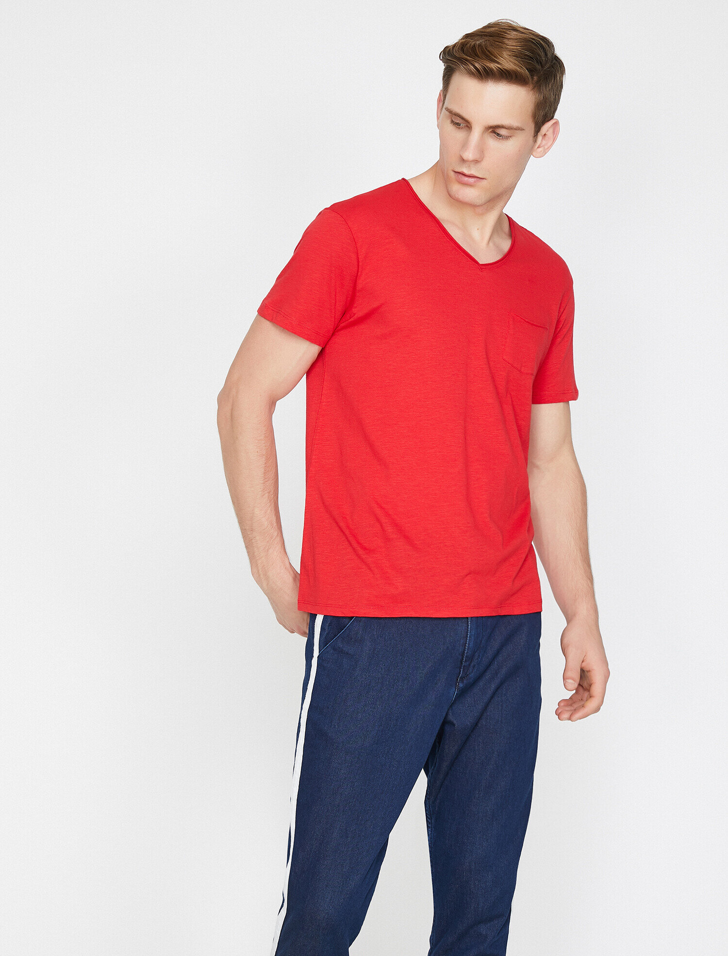   Cep Detaylı Tişört