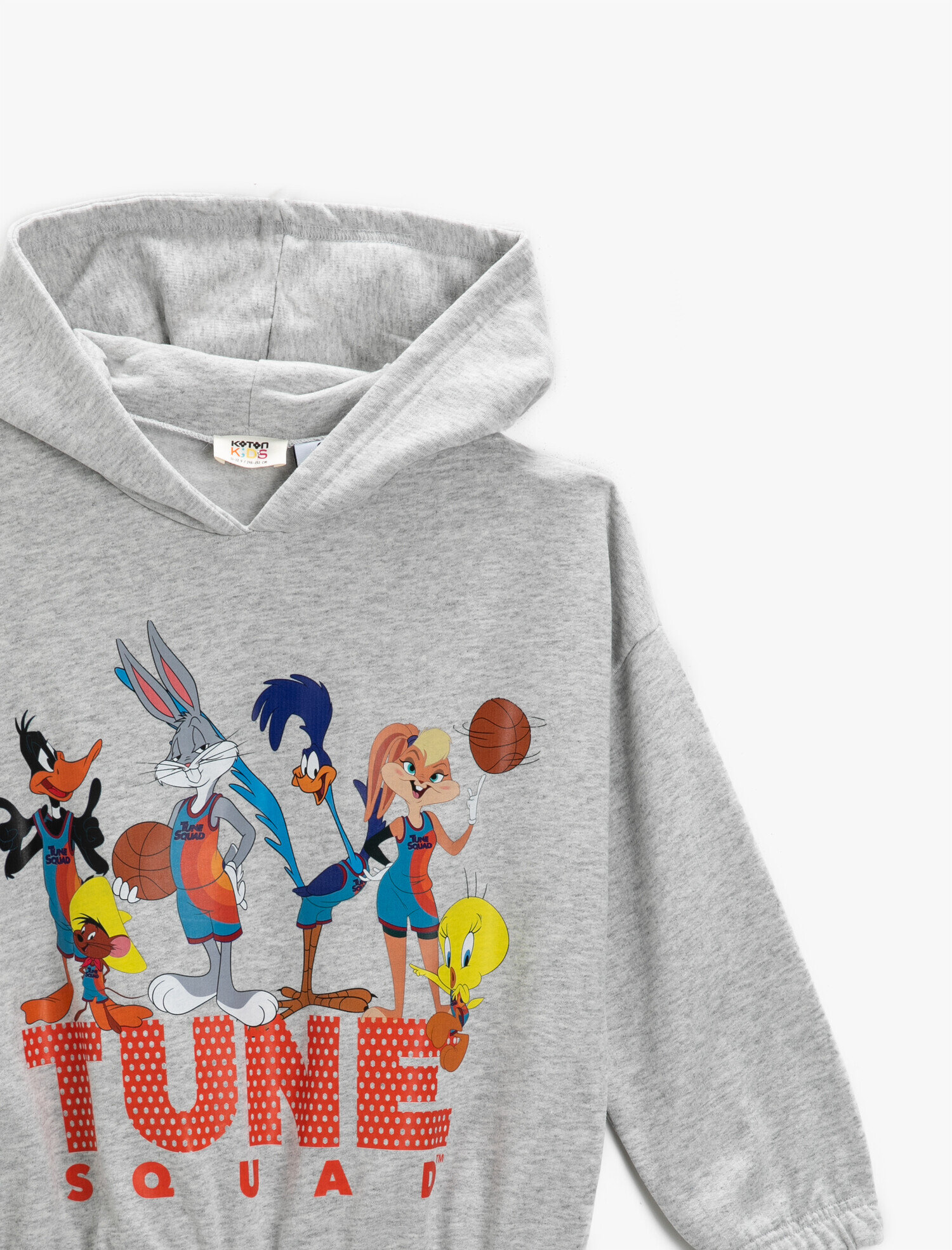 Kız Çocuk Tune Squad Baskılı Kapüşonlu Sweatshirt Lisanslı