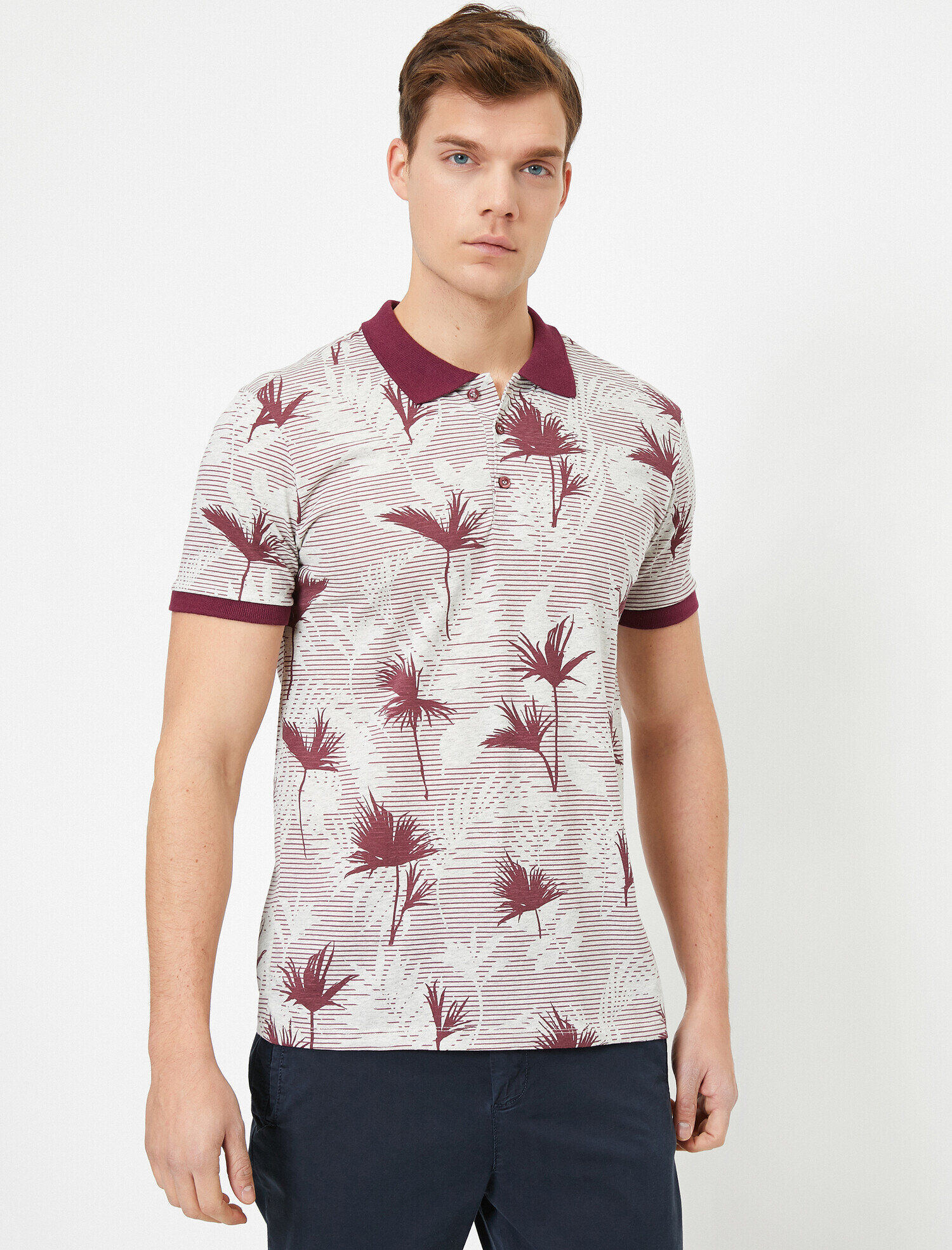   Polo Yaka Desenli Tişört