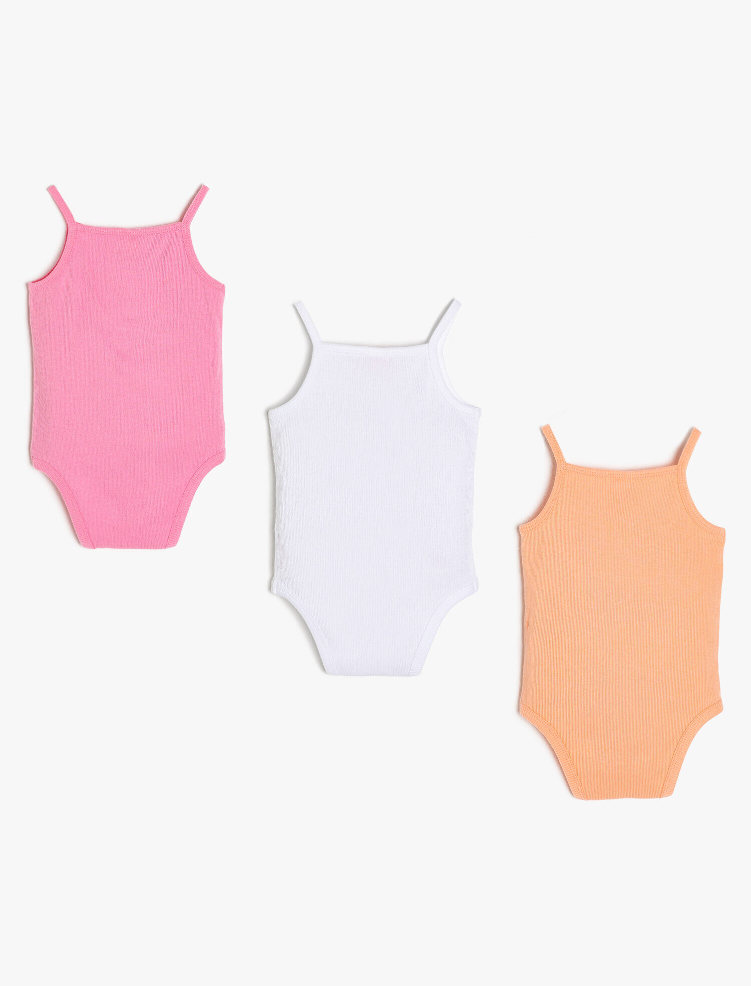  Kız Bebek 3'lü Düz Çıtçıtlı Body