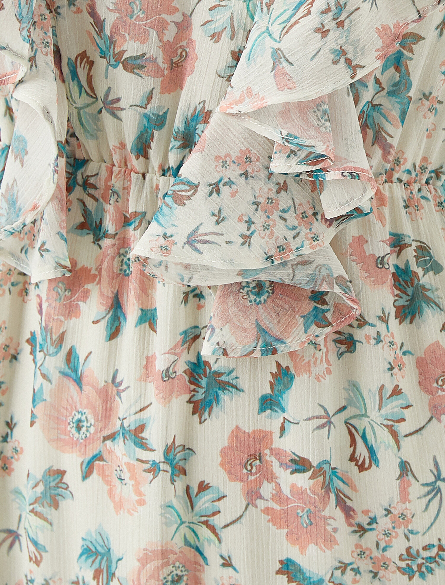   Uzun Elbise Çiçekli Uzun Kollu