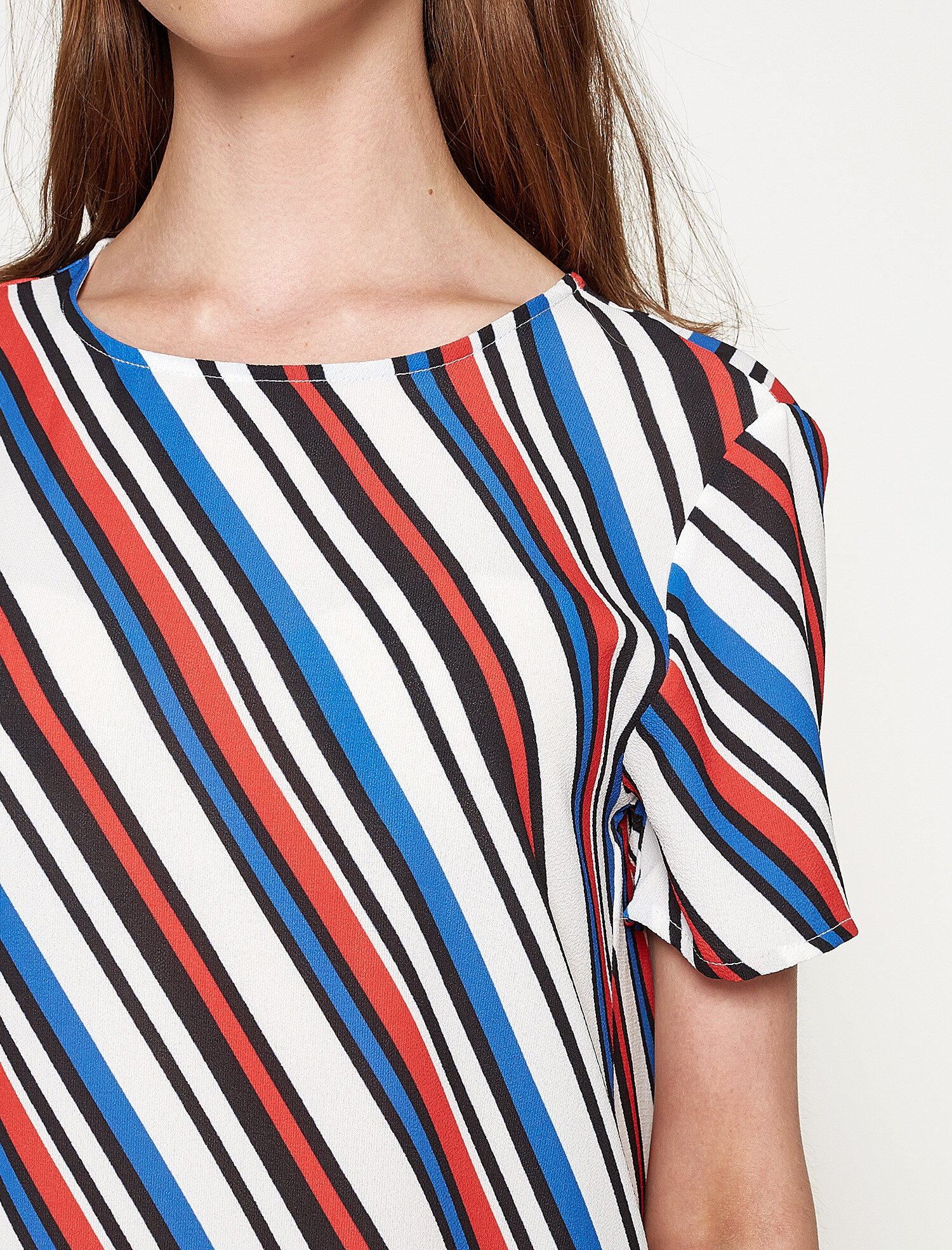   Desenli Bluz Kısa Kollu