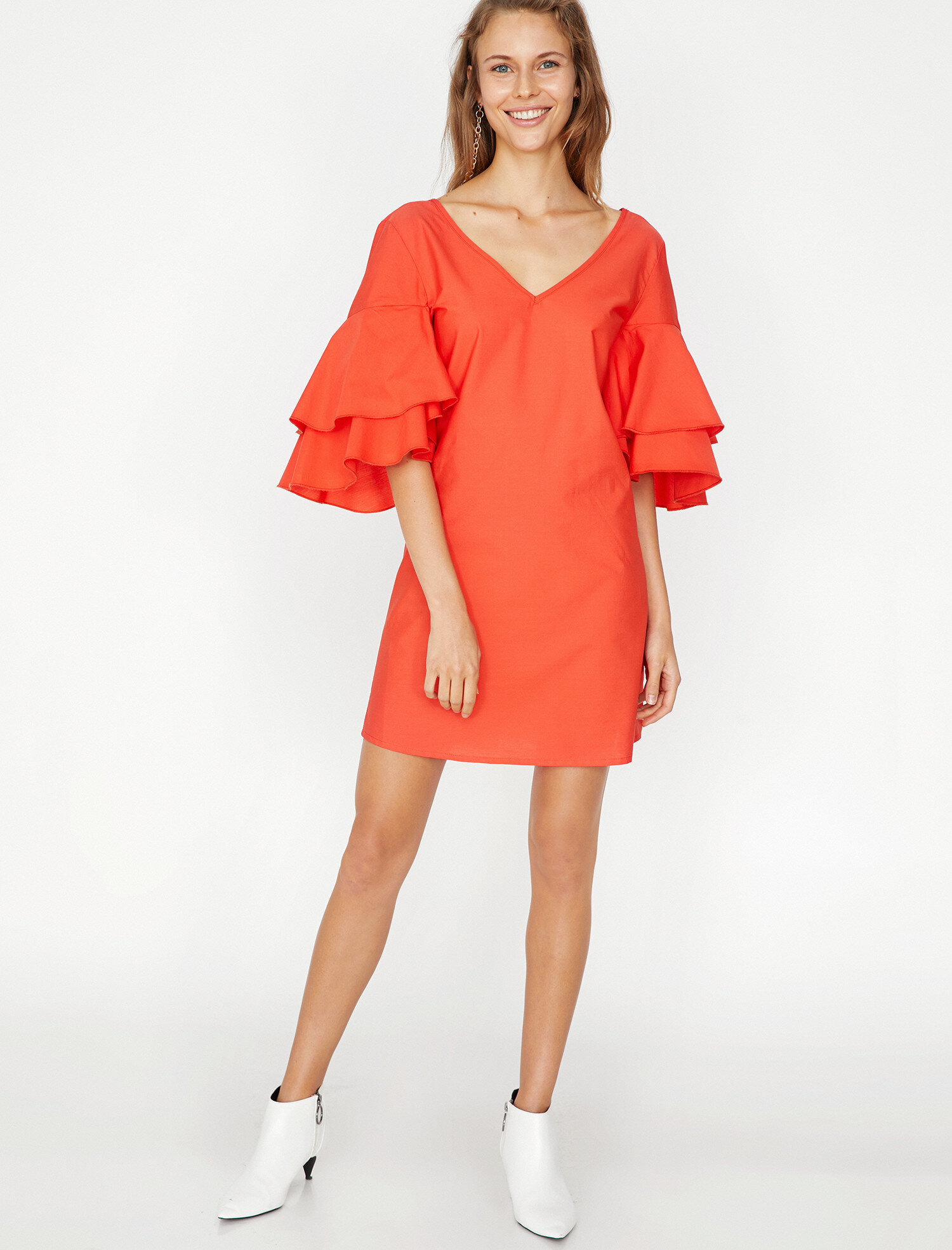   Fırfır Detaylı Elbise