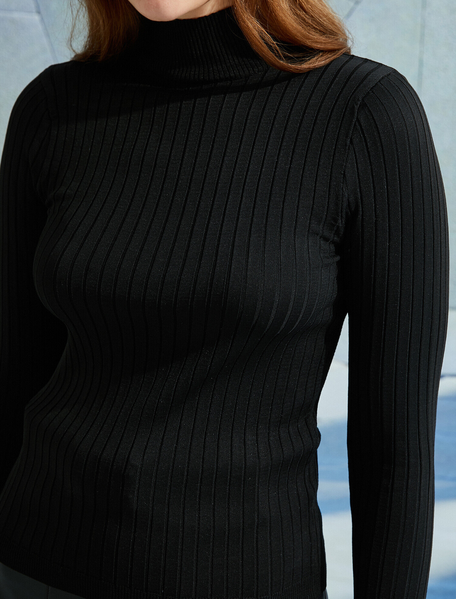   Balıkçı Yaka Ribanalı Triko Kazak