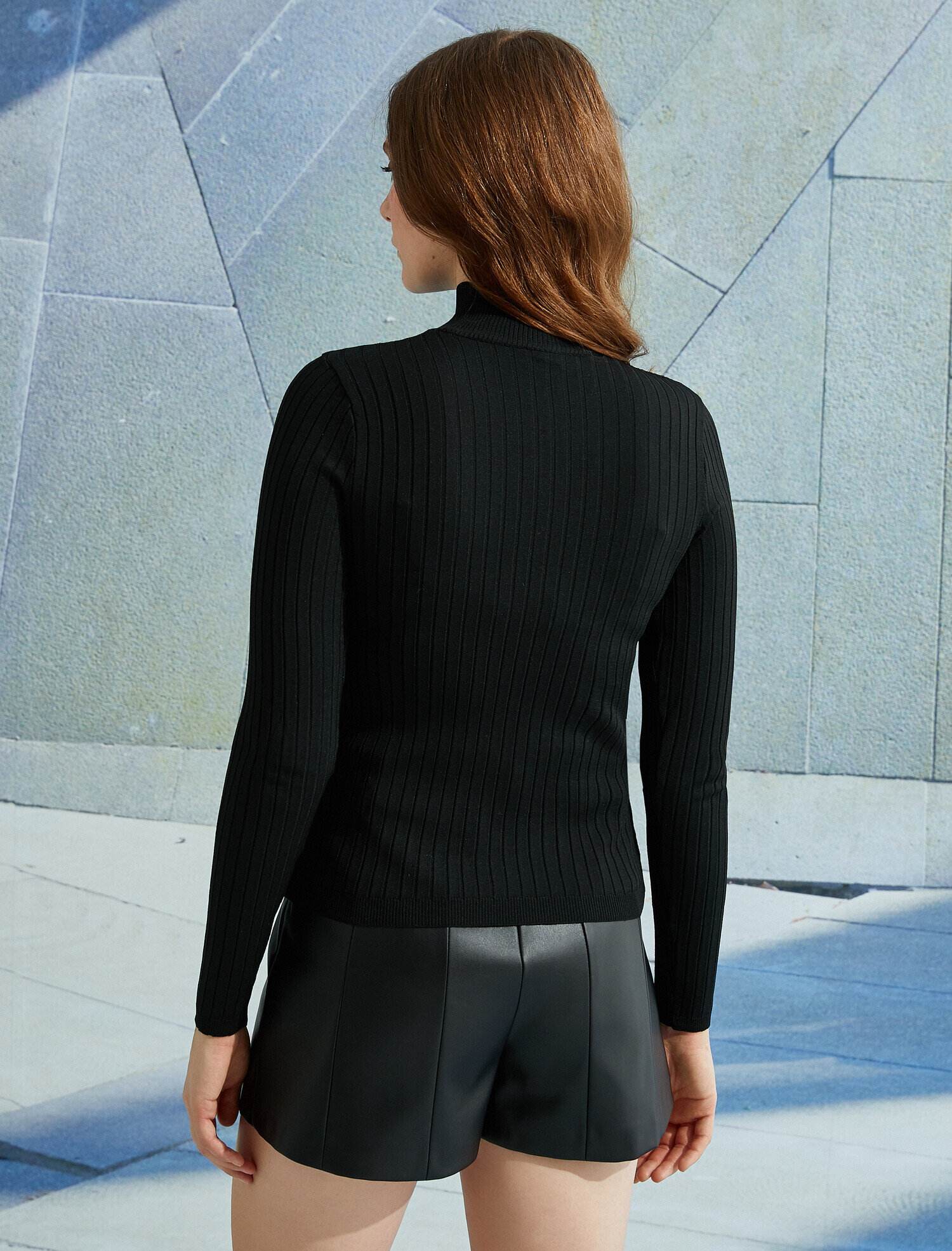   Balıkçı Yaka Ribanalı Triko Kazak