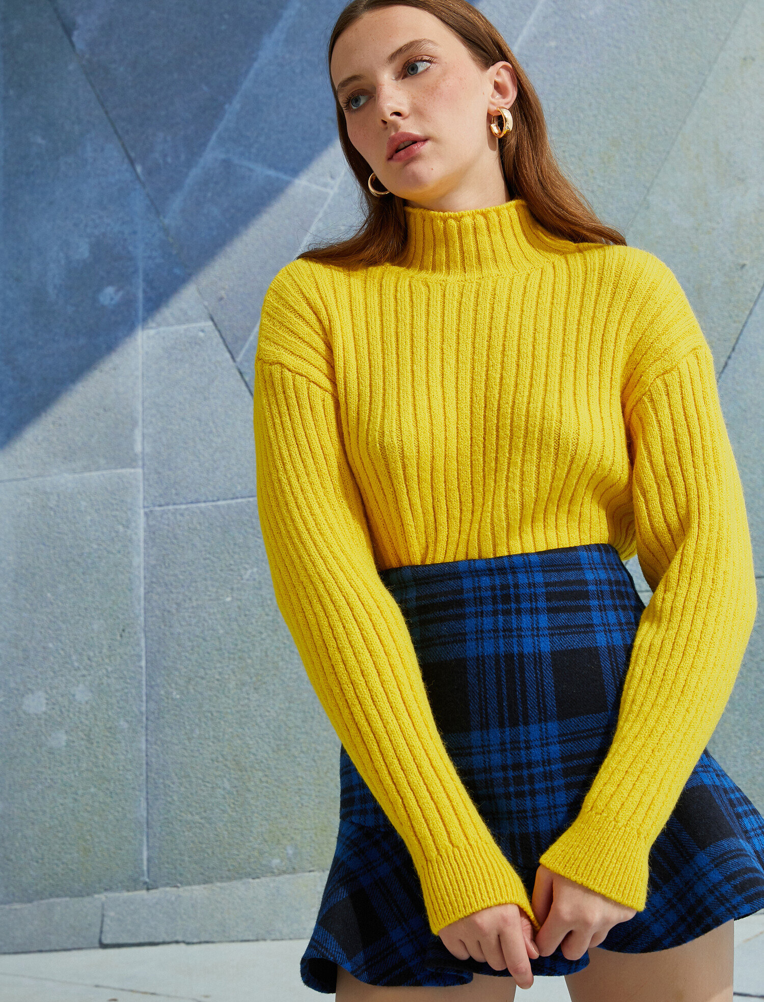 Balıkçı Yaka Ribanalı Uzun Kollu Triko Kazak