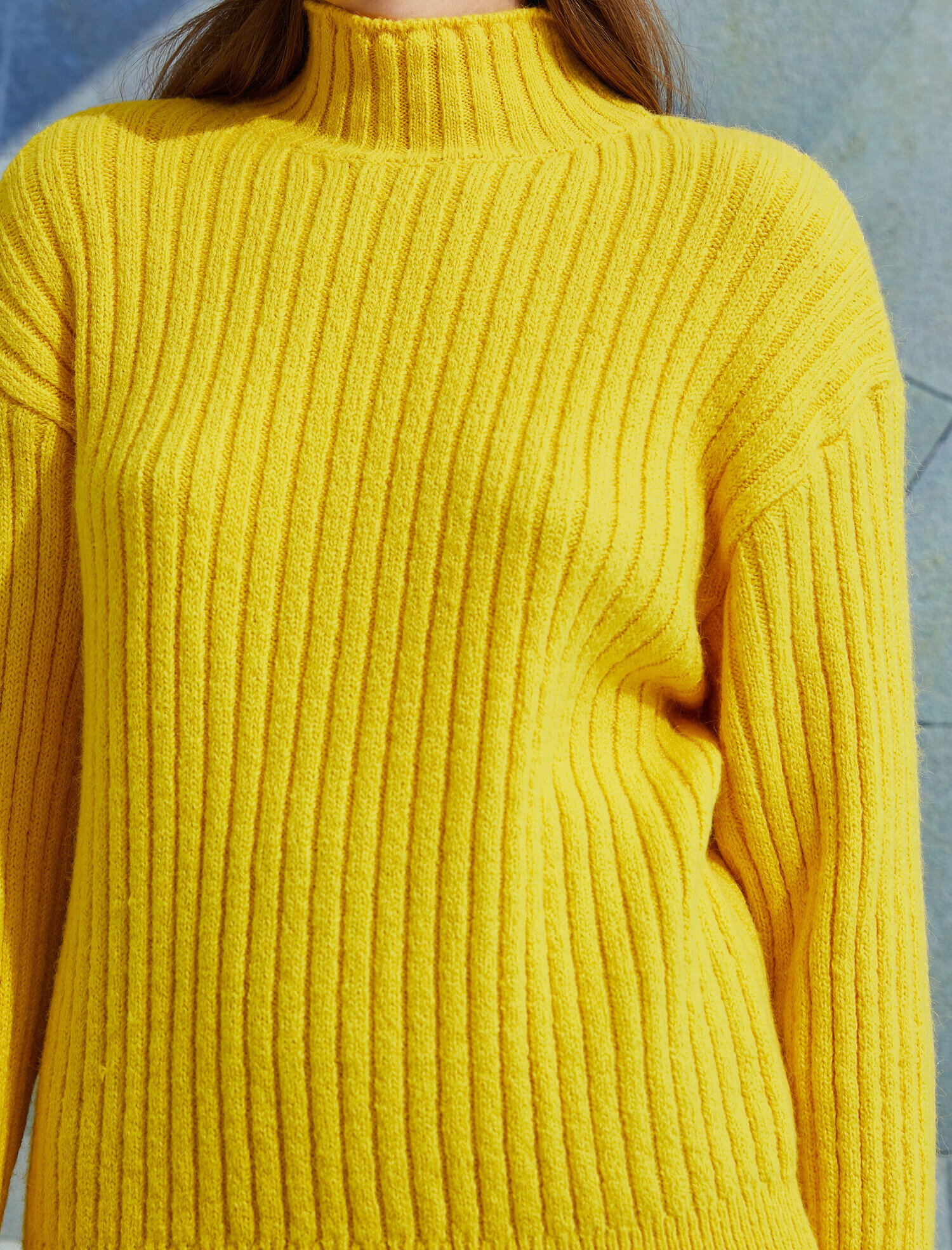 Balıkçı Yaka Ribanalı Uzun Kollu Triko Kazak