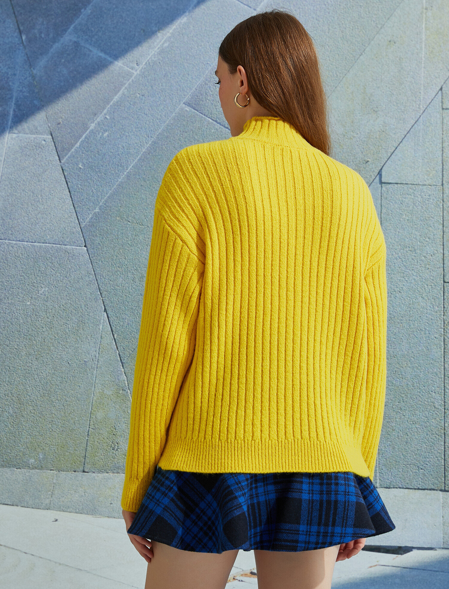 Balıkçı Yaka Ribanalı Uzun Kollu Triko Kazak