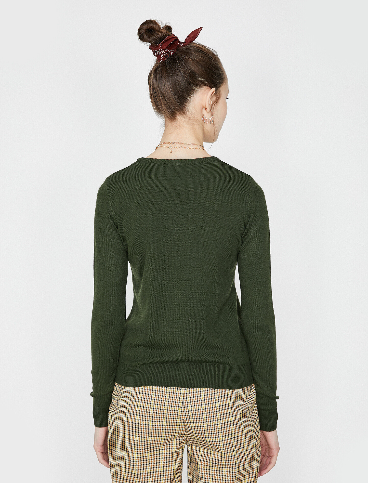   İşleme Detaylı Triko Kazak