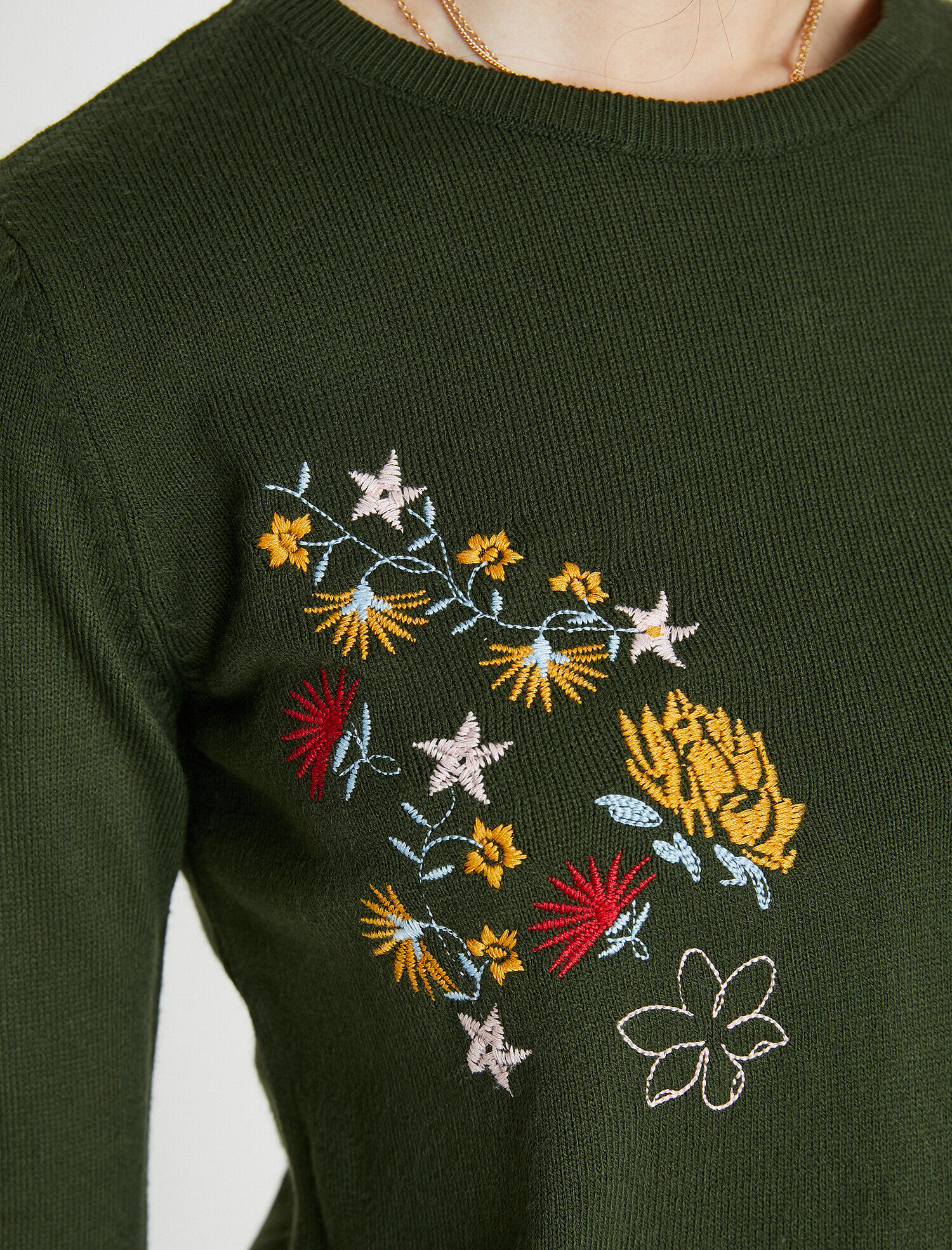   İşleme Detaylı Triko Kazak