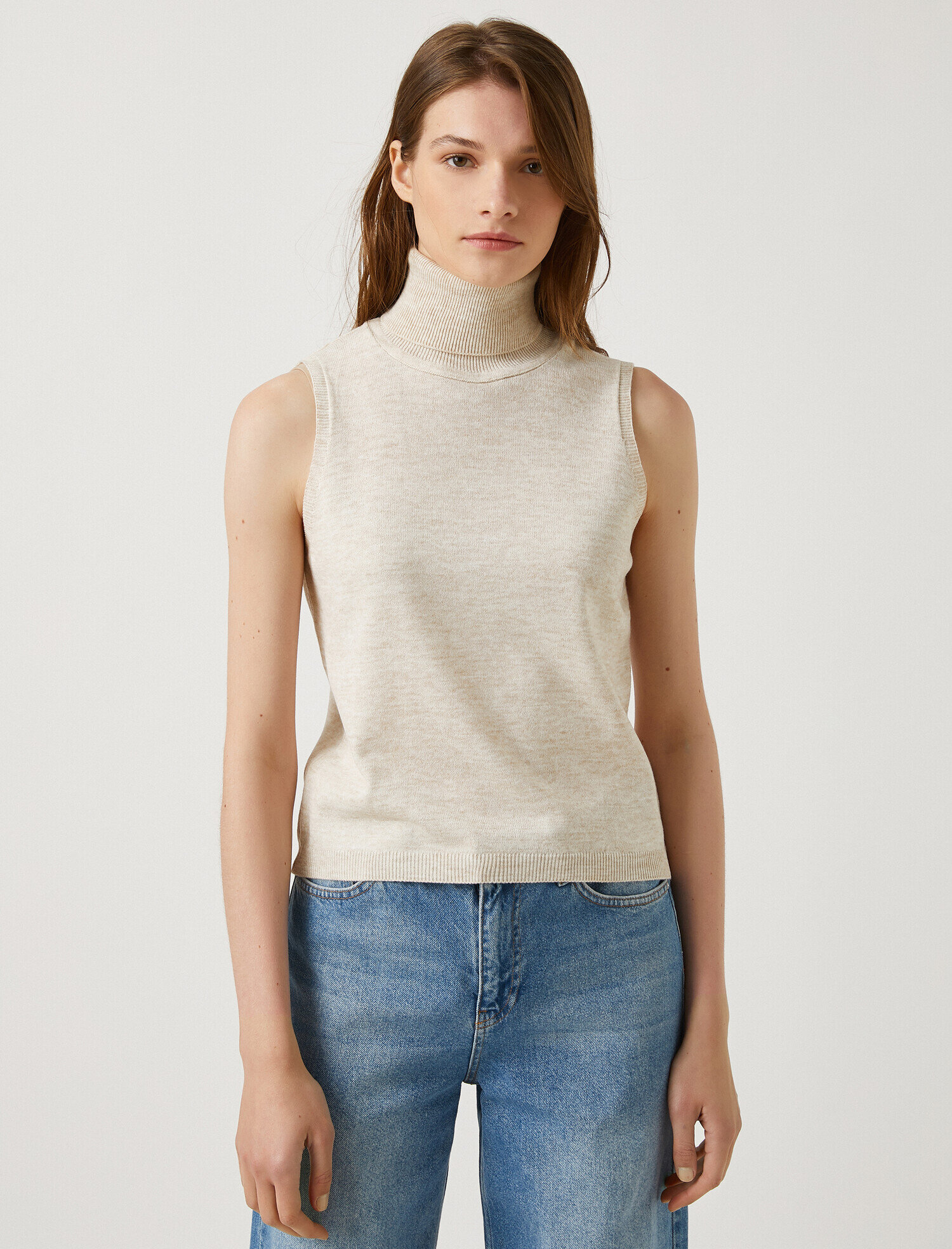   Balıkçı Yaka Kolsuz Triko Atlet