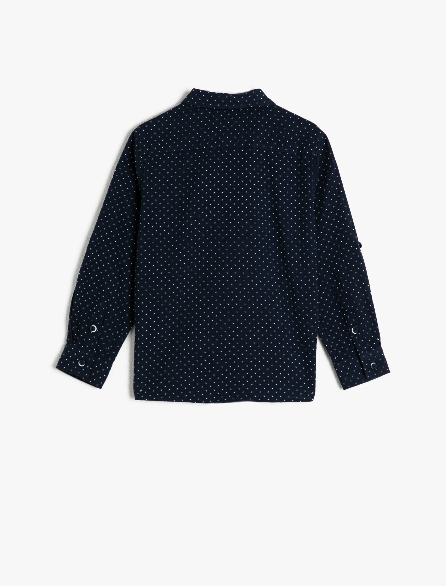  Erkek Çocuk Pamuklu Desenli Papyonlu Uzun Kollu Cepli Gömlek