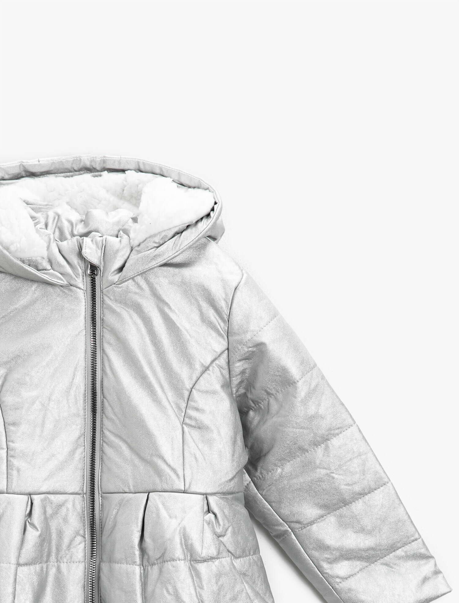  Kız Çocuk Kapşonlu Kaban Piliseli