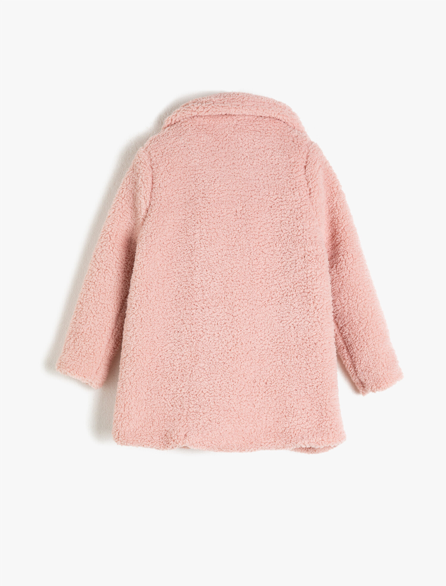  Kız Çocuk Peluş Düğmeli İçi Astarlı Cepli Kaban