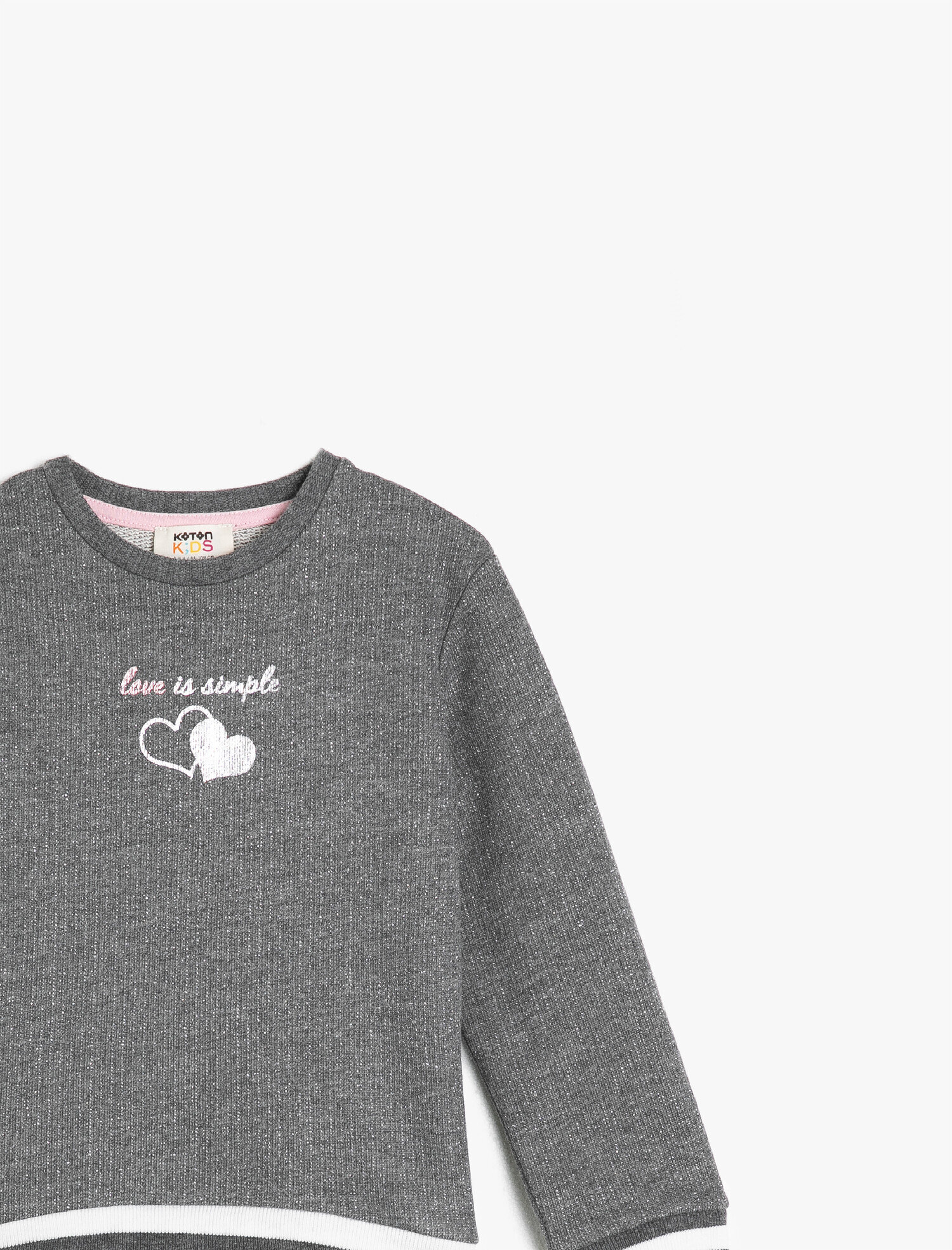  Kız Çocuk Uzun Kollu Bisiklet Yaka Sweatshirt