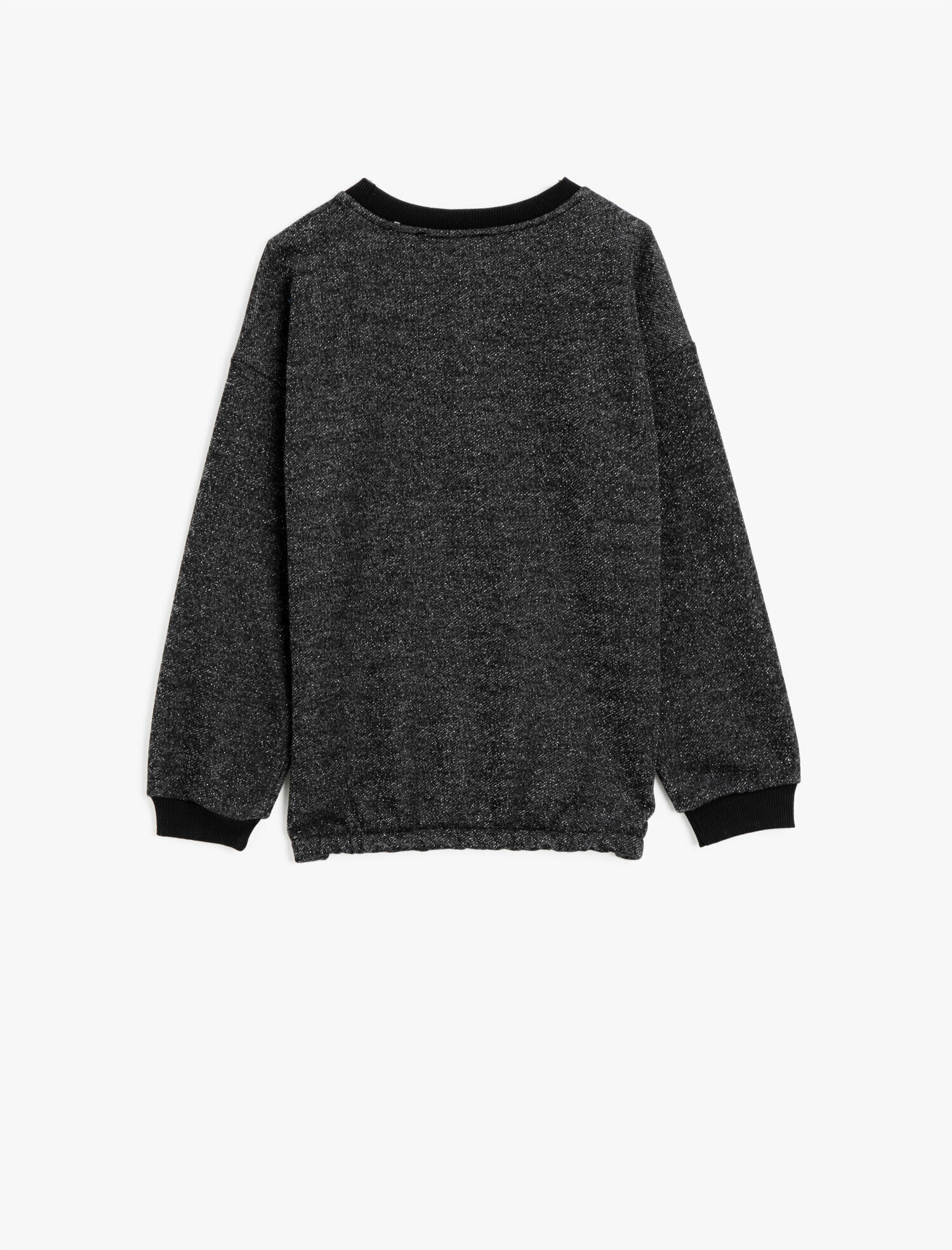  Kız Çocuk Baskılı Bisiklet Yaka Uzun Kollu Sweatshirt