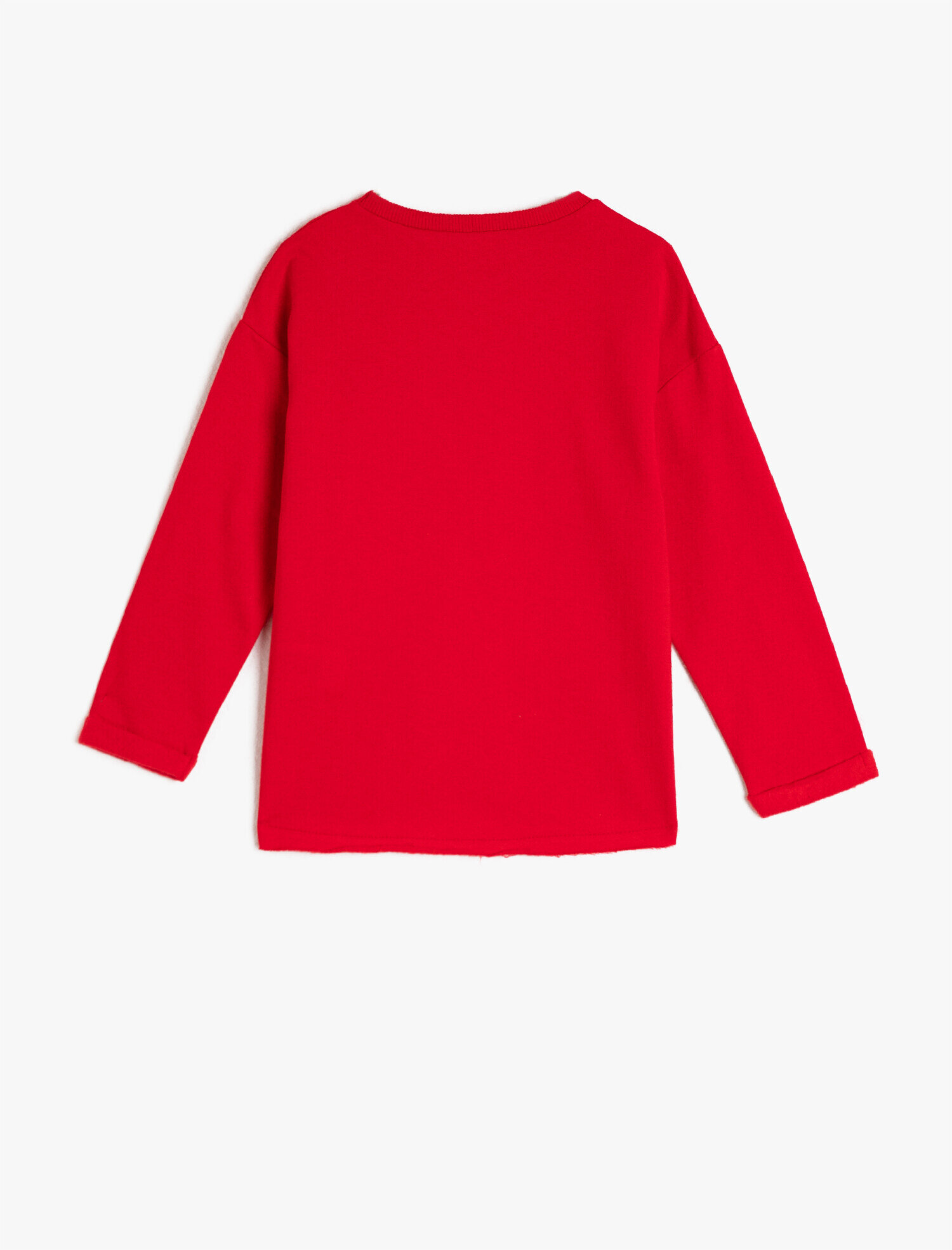  Kız Çocuk Pamuklu Bisiklet Yaka Uzun Kollu Basic Sweatshirt